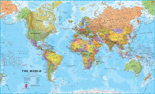 Political World Map From Maps International - Great For Planning Your Next 