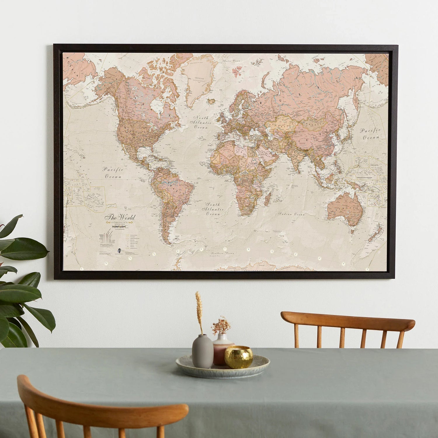 Framed World Maps to make your Home a bit more Autumnal!