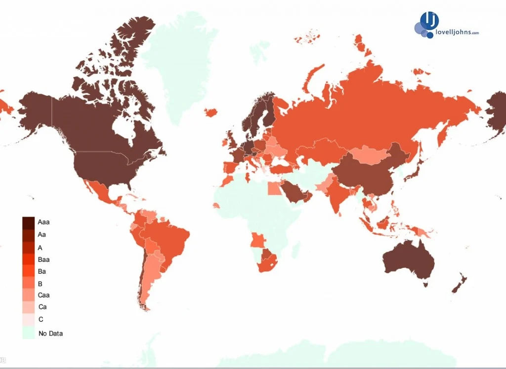 Map of the World’s Credit Ratings