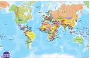 Politically coloured World map