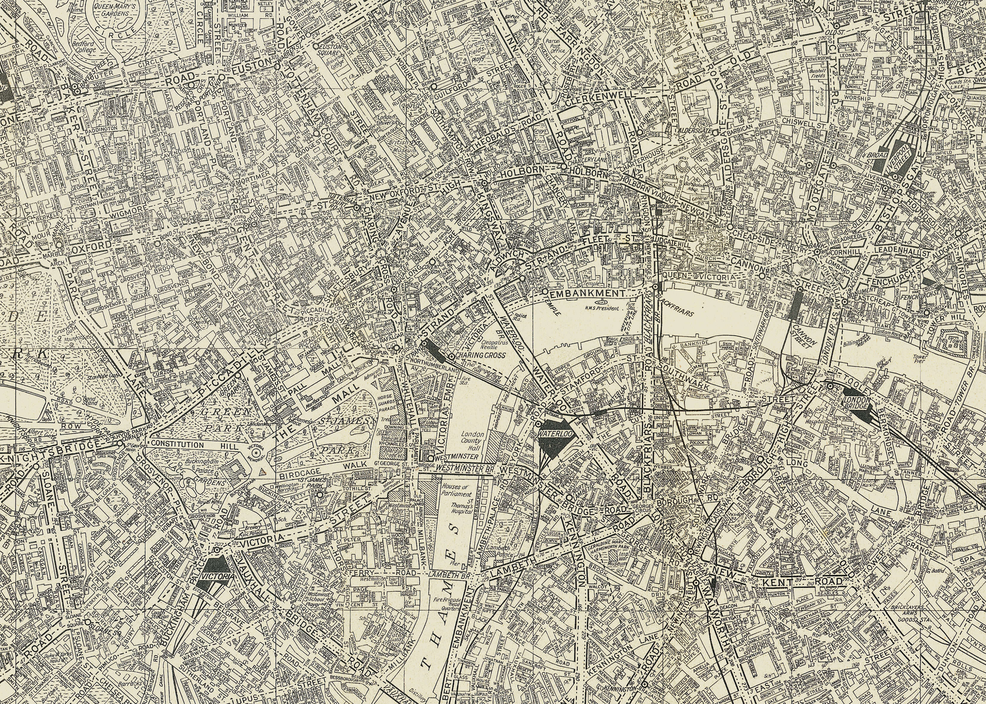 AZ01399_S_CANRL - A-Z Historical Canvas Map Central London