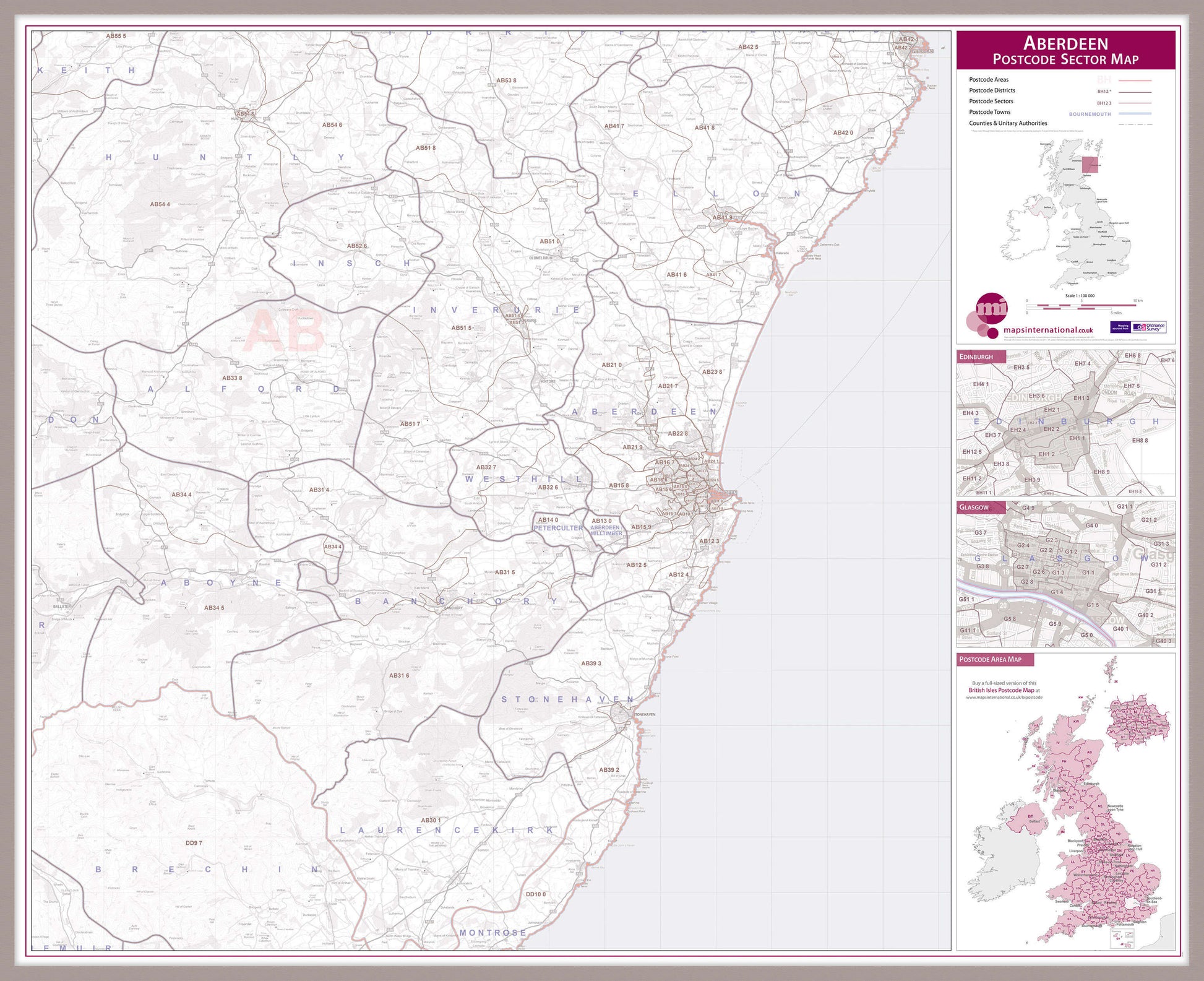 UK00760_L_LBDAL - Aberdeen Postcode Sector Map
