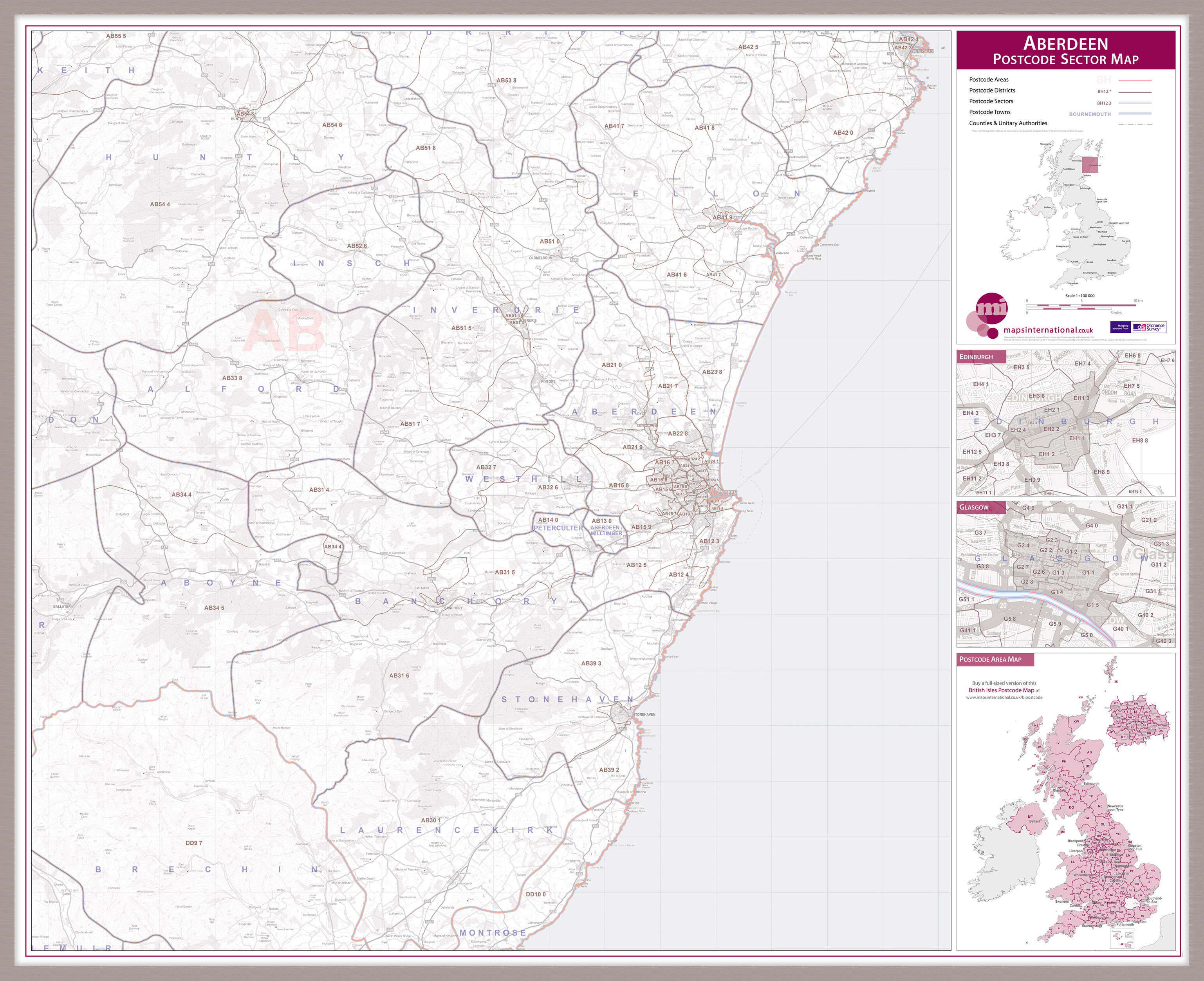 UK00760_L_LBDAL - Aberdeen Postcode Sector Map