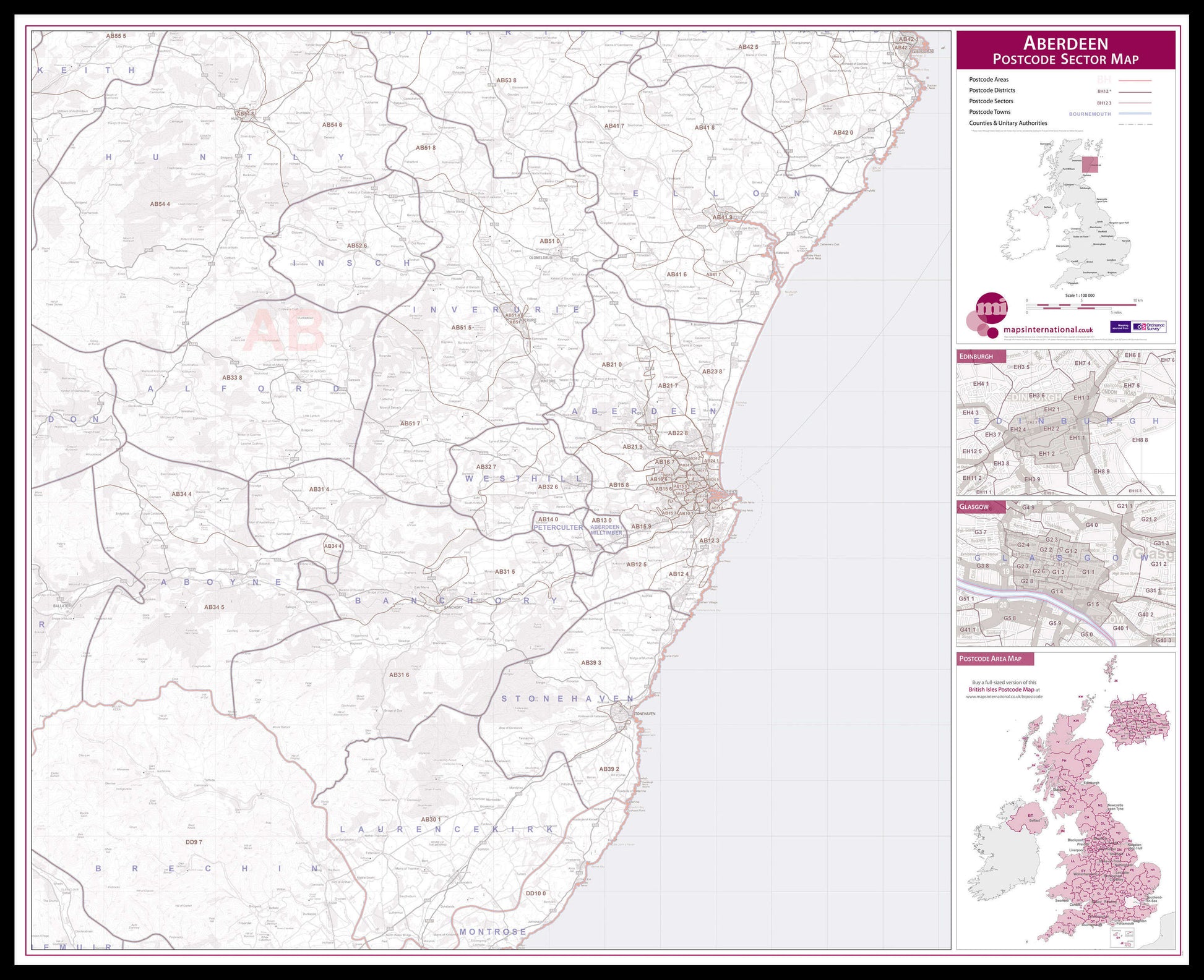 UK00760_L_LBDBL - Aberdeen Postcode Sector Map