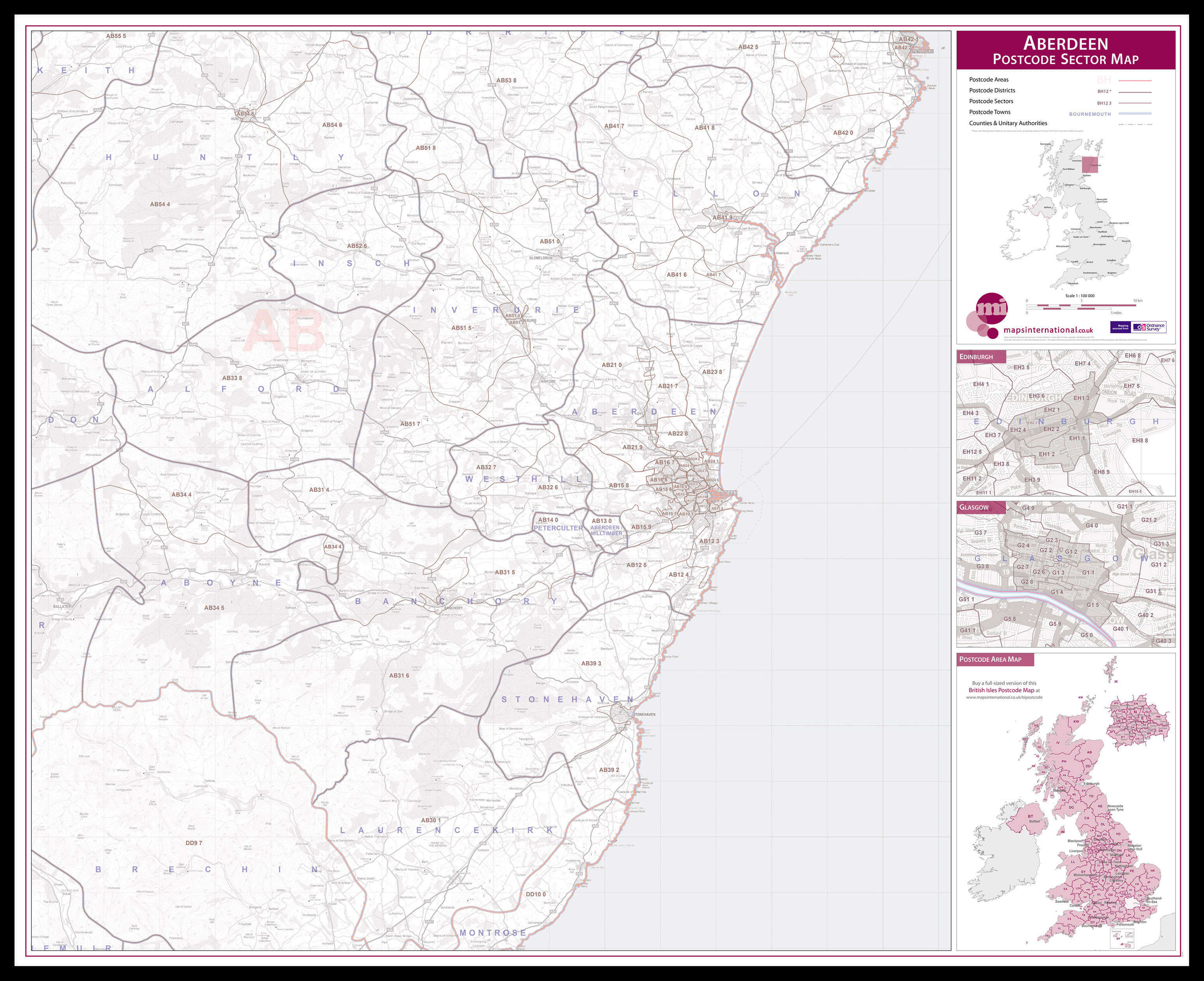 UK00760_L_LBDBL - Aberdeen Postcode Sector Map