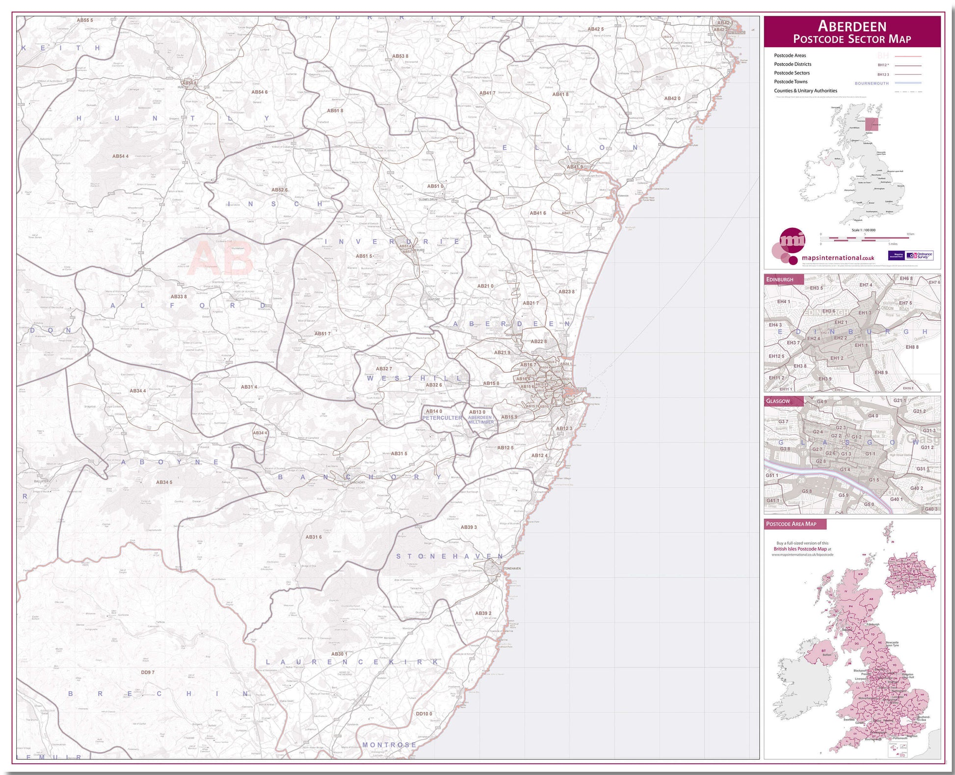 UK00760_L_LMBRD - Aberdeen Postcode Sector Map