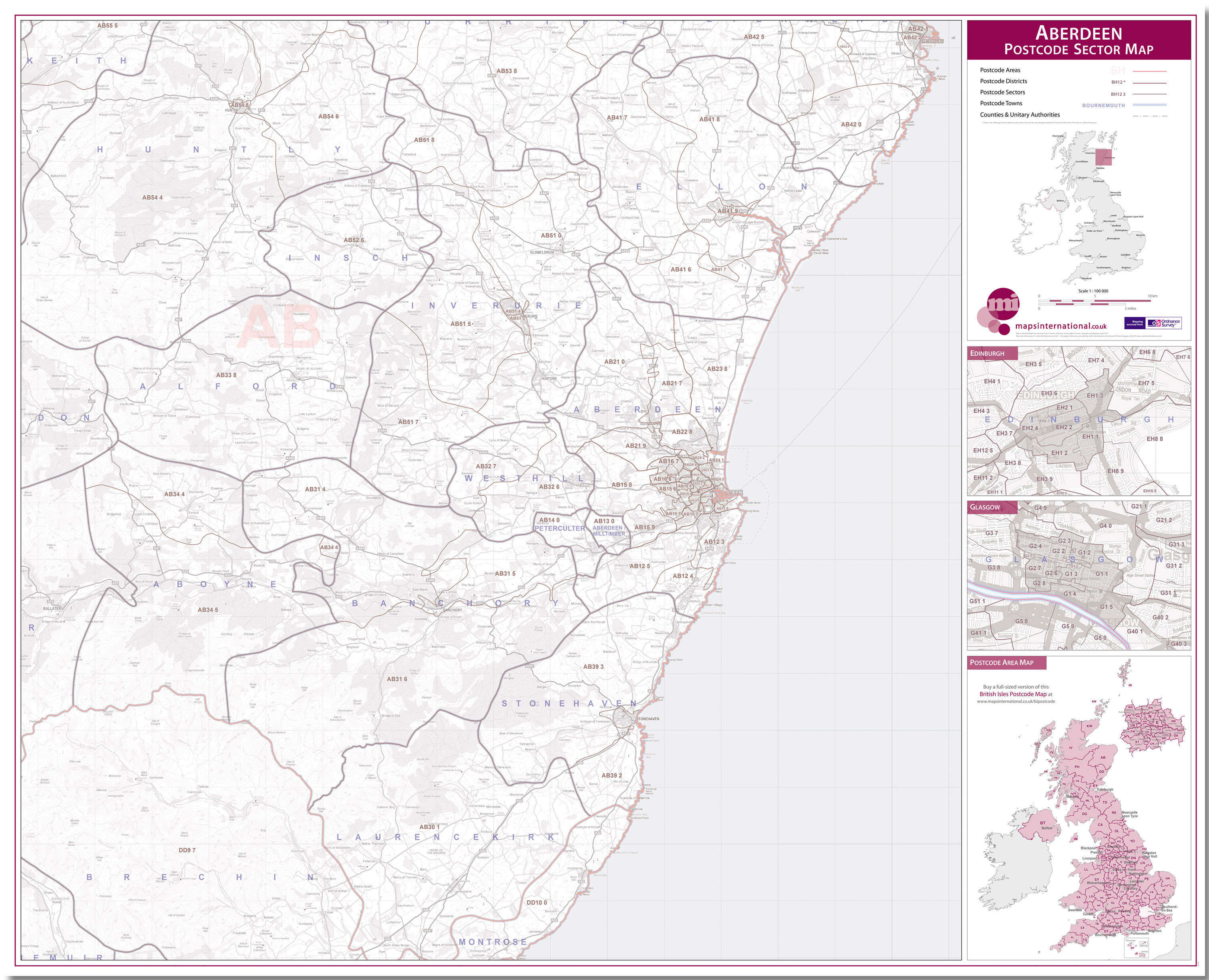 UK00760_L_LMBRD - Aberdeen Postcode Sector Map