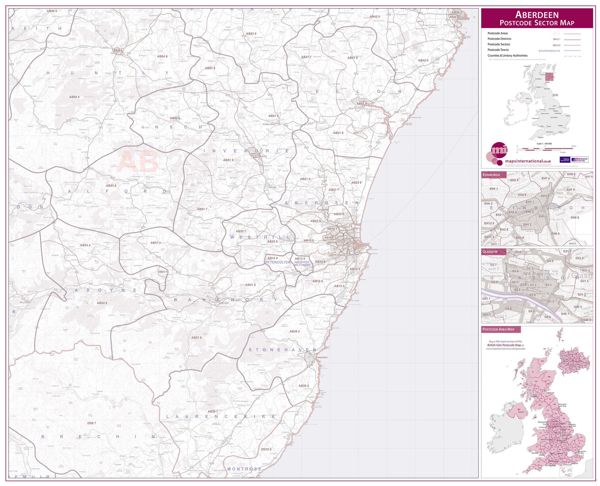 UK00760_L_PAPER - Aberdeen Postcode Sector Map