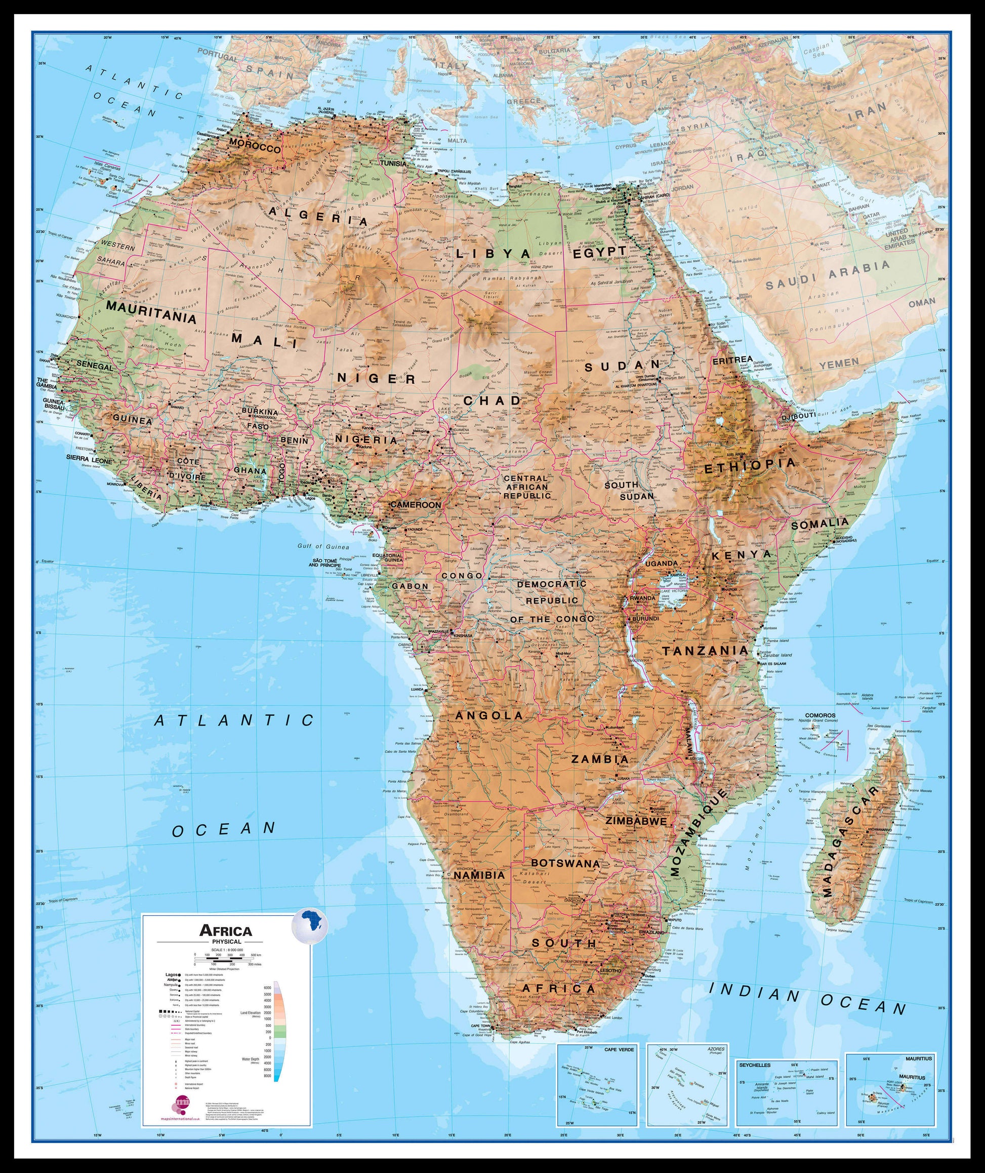 CT00406_H_LBDBL - Africa Wall Map Physical