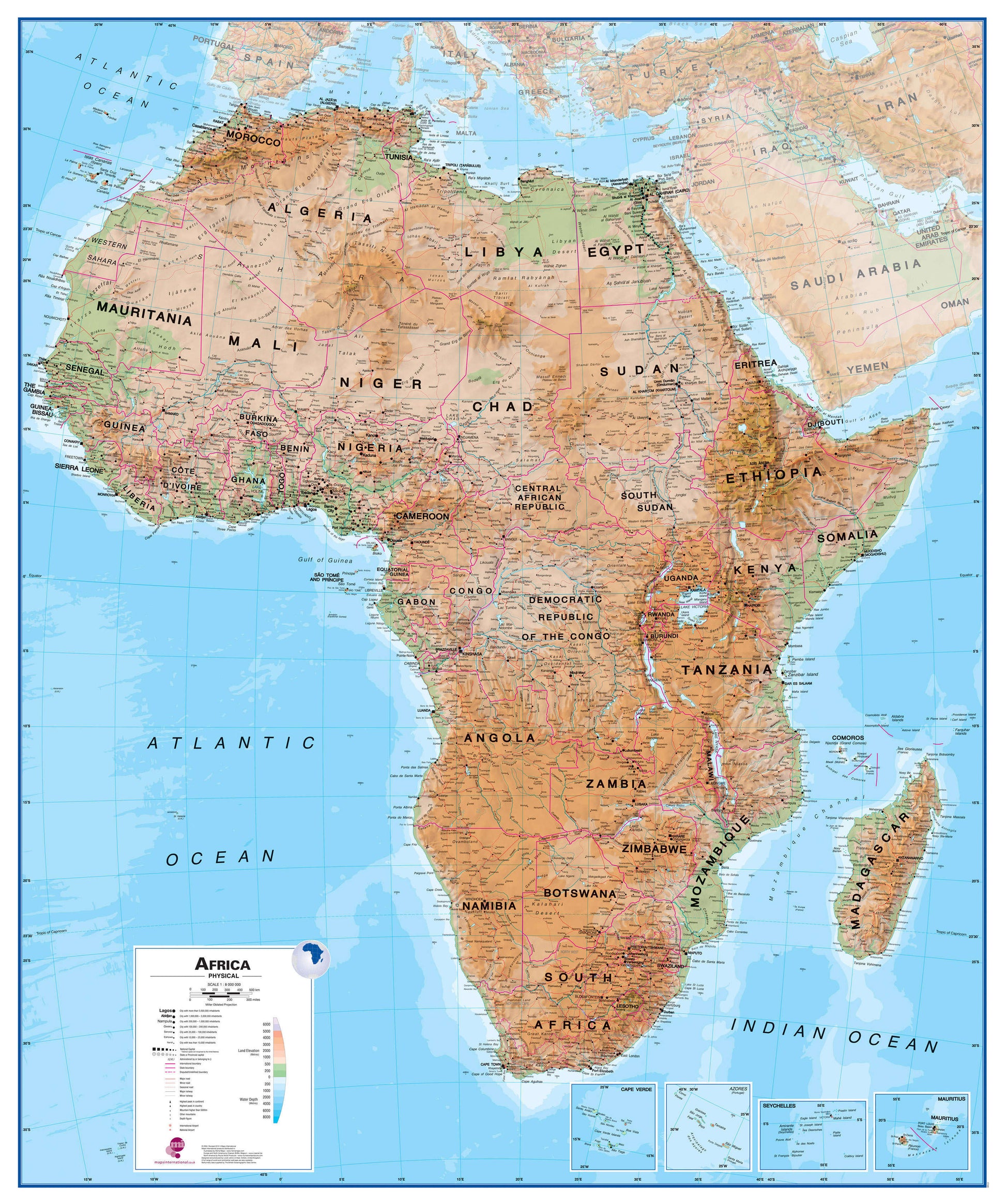 CT00406_H_LAMIN - Africa Wall Map Physical