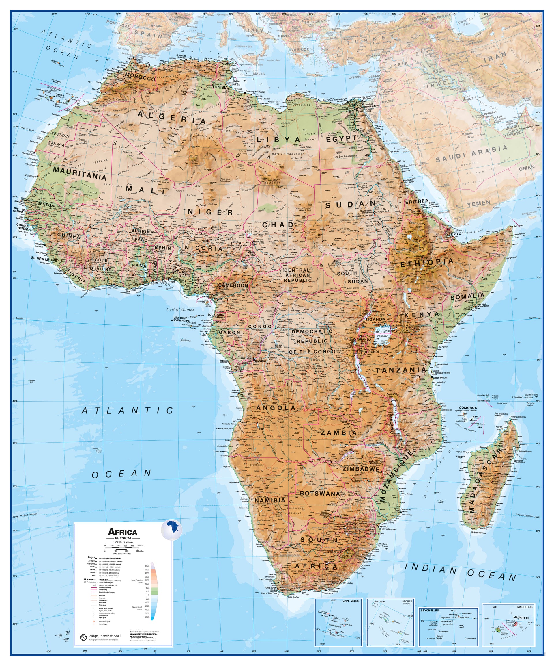 CT00406_L_PAPER Africa Wall Map Physical