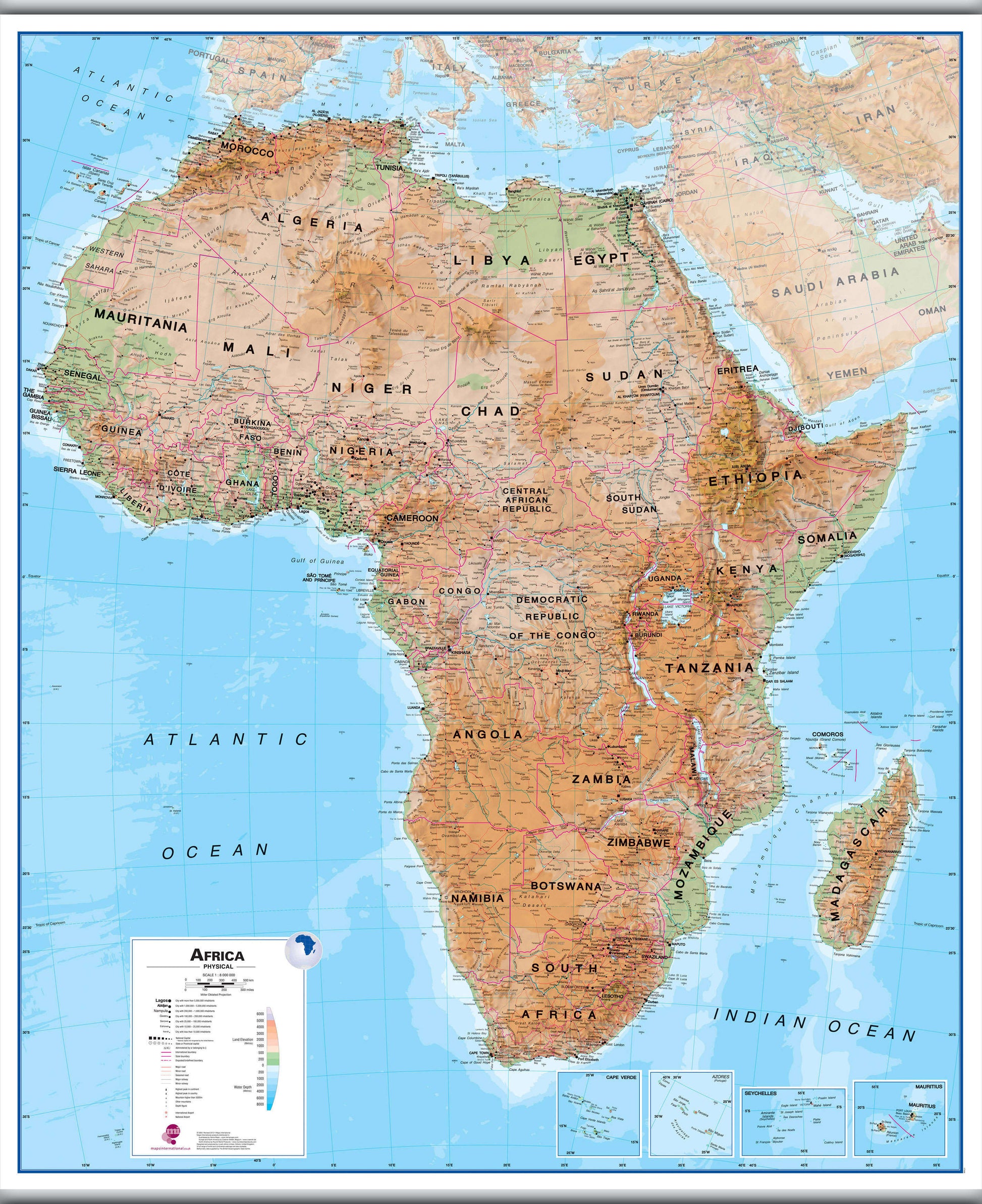 CT00406_L_CANHB - Africa Wall Map Physical