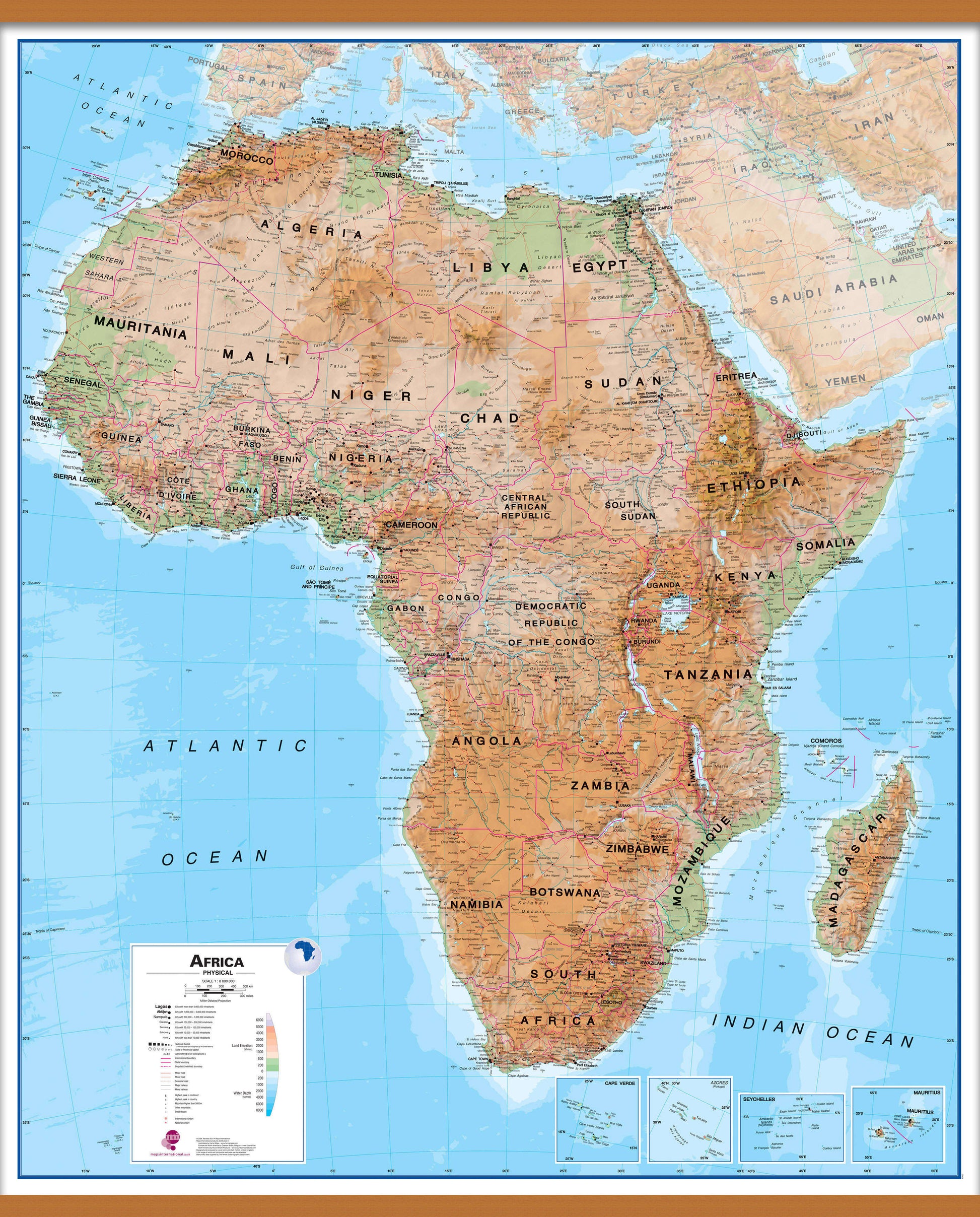 CT00406_L_CWDHB - Africa Wall Map Physical