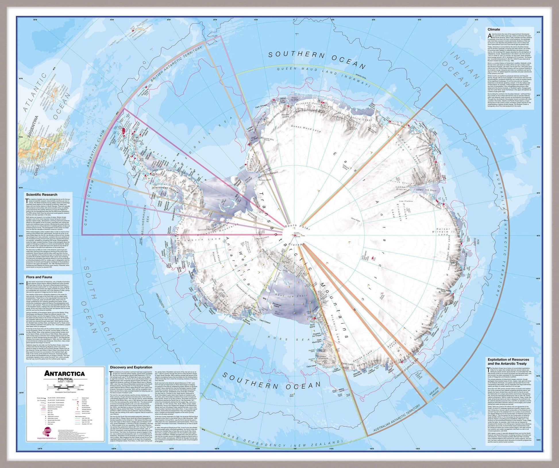 CT00015_L_MGFAL - Antarctica Wall Map Political