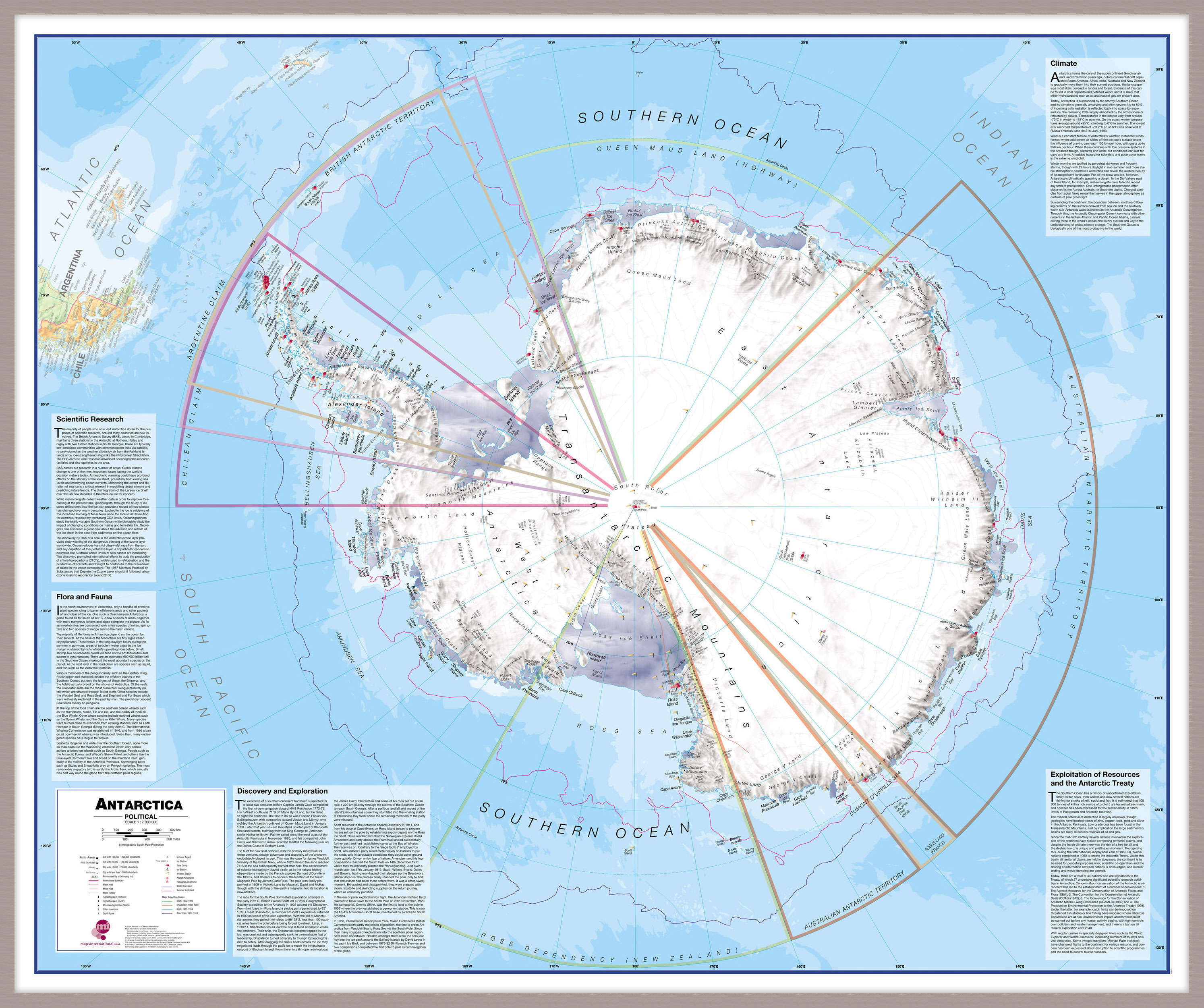 CT00015_H_MGFAL - Antarctica Wall Map Political