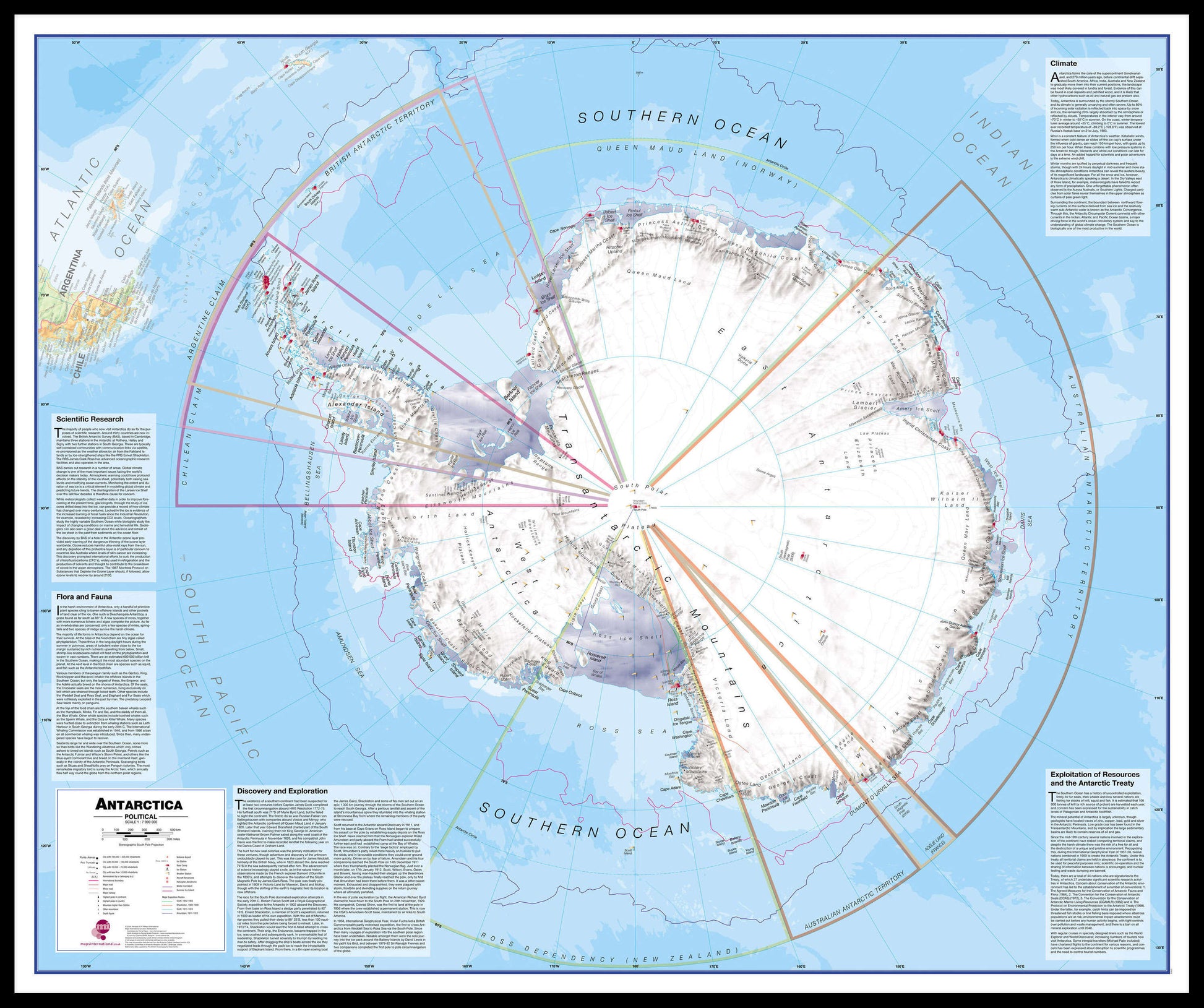 CT00015_L_LBDBL - Antarctica Wall Map Political