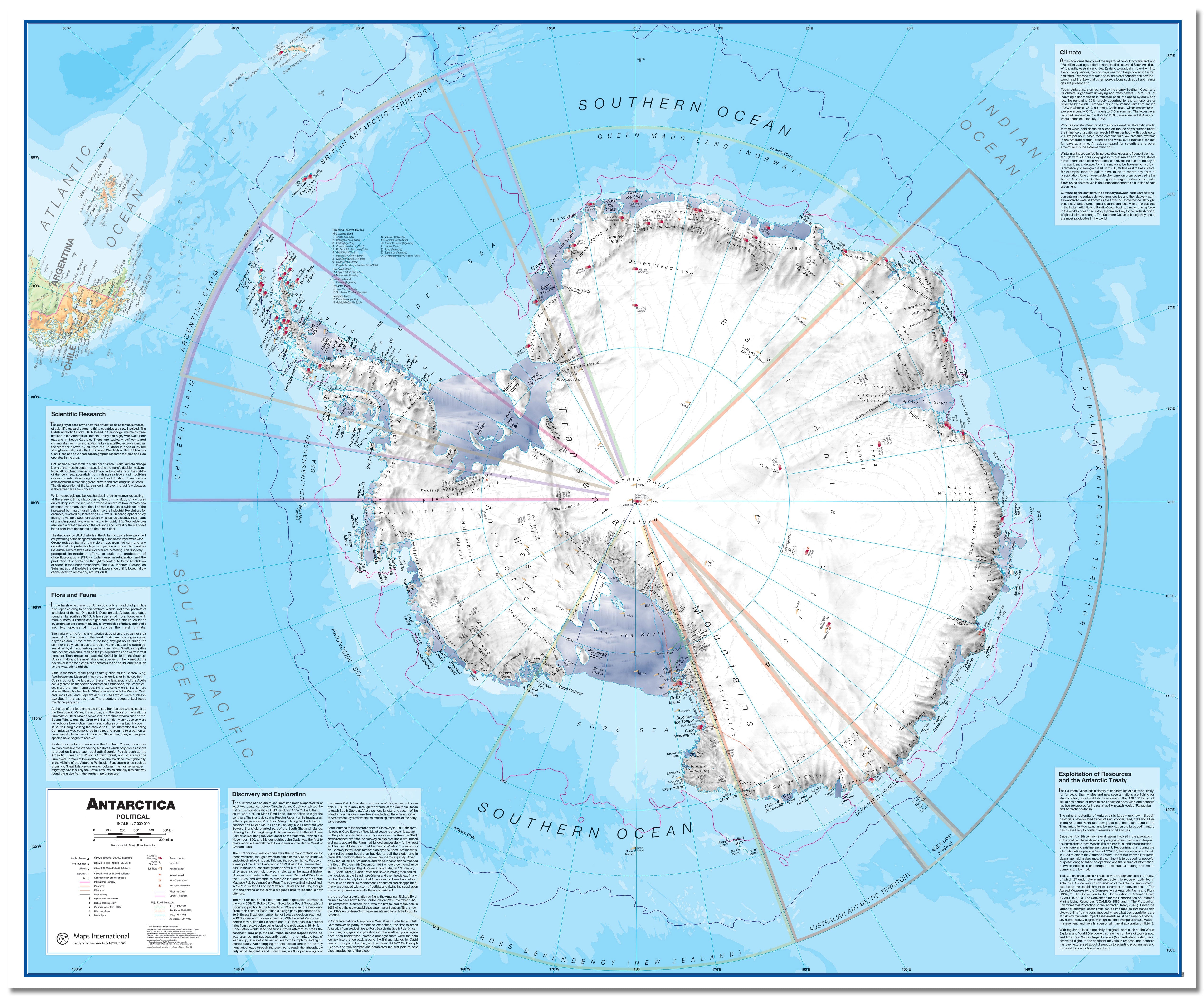 CT00015_H_LMBRD - Antarctica Wall Map Political