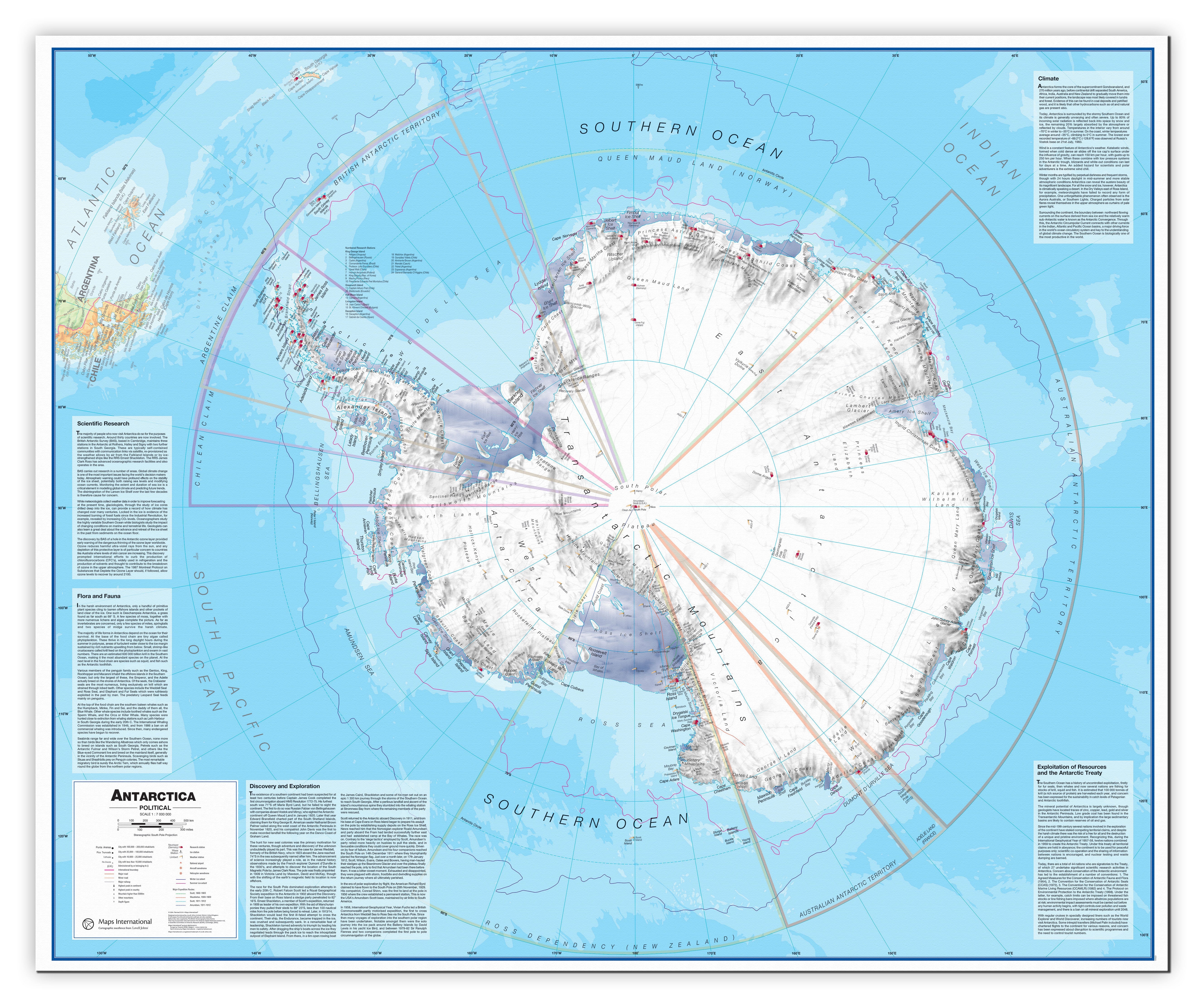 CT00015_L_CANVA - Antarctica Wall Map Political