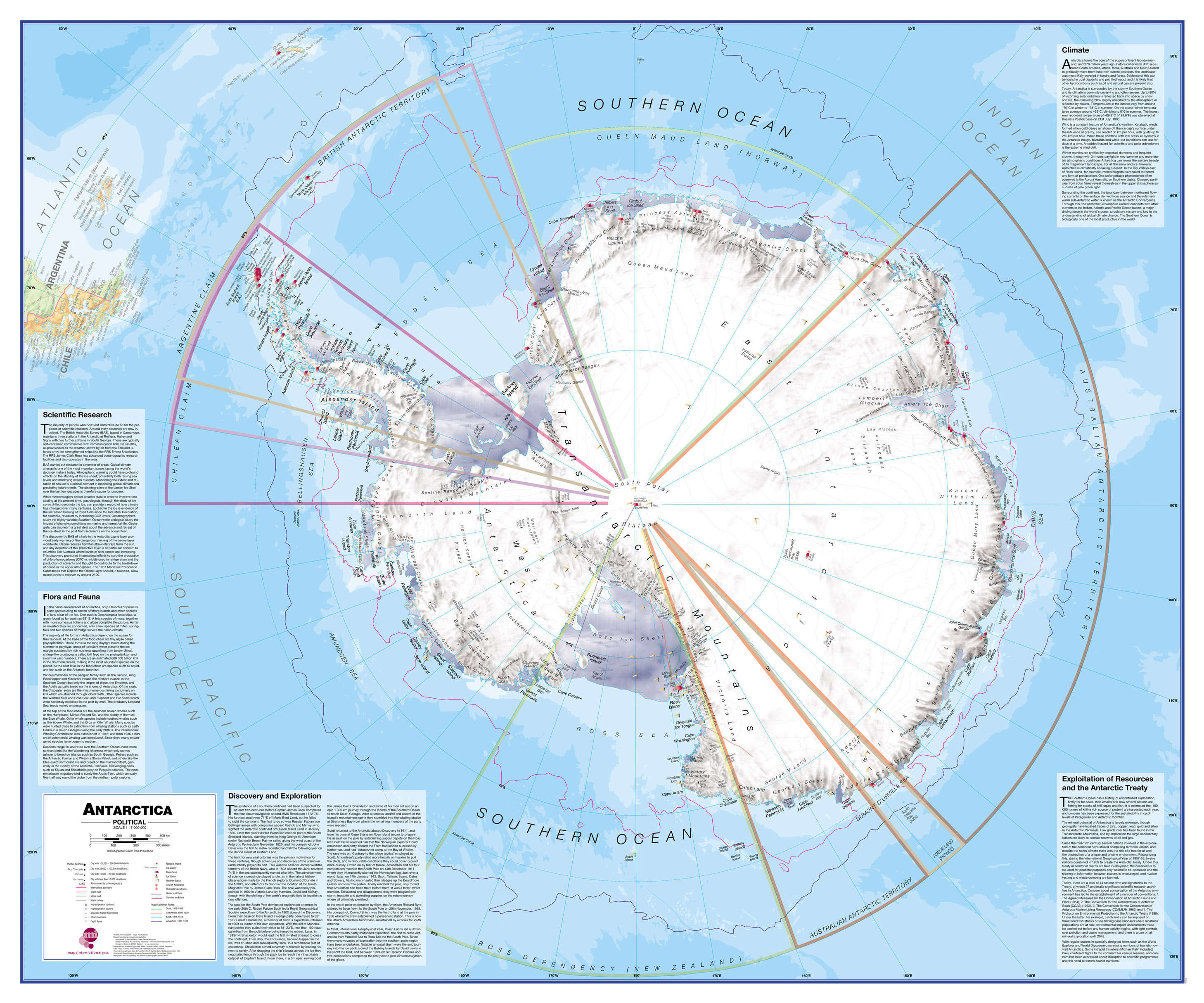 CT00015_L_PAPER - Antarctica Wall Map Political