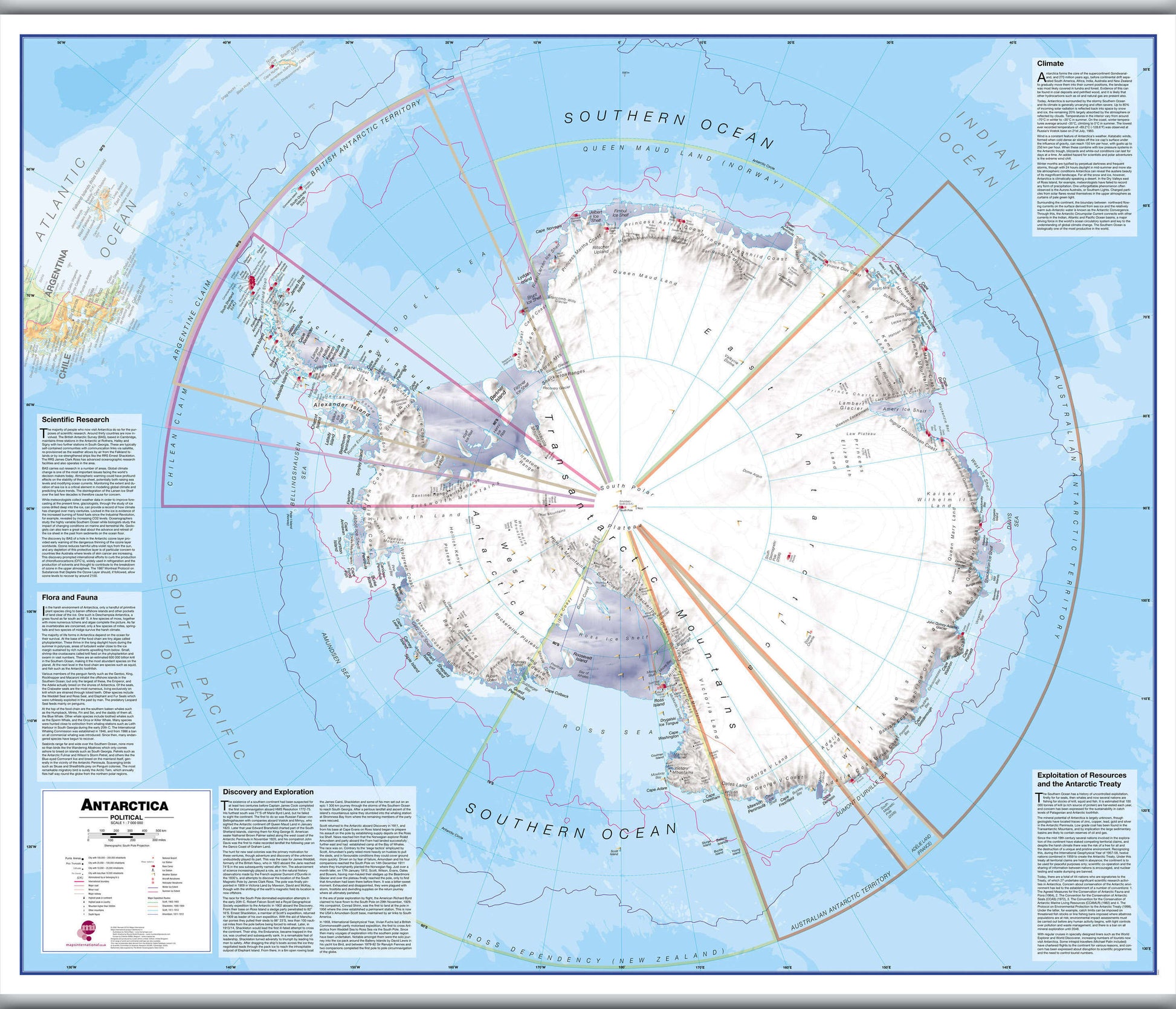 CT00015_H_LAMHB - Antarctica Wall Map Political