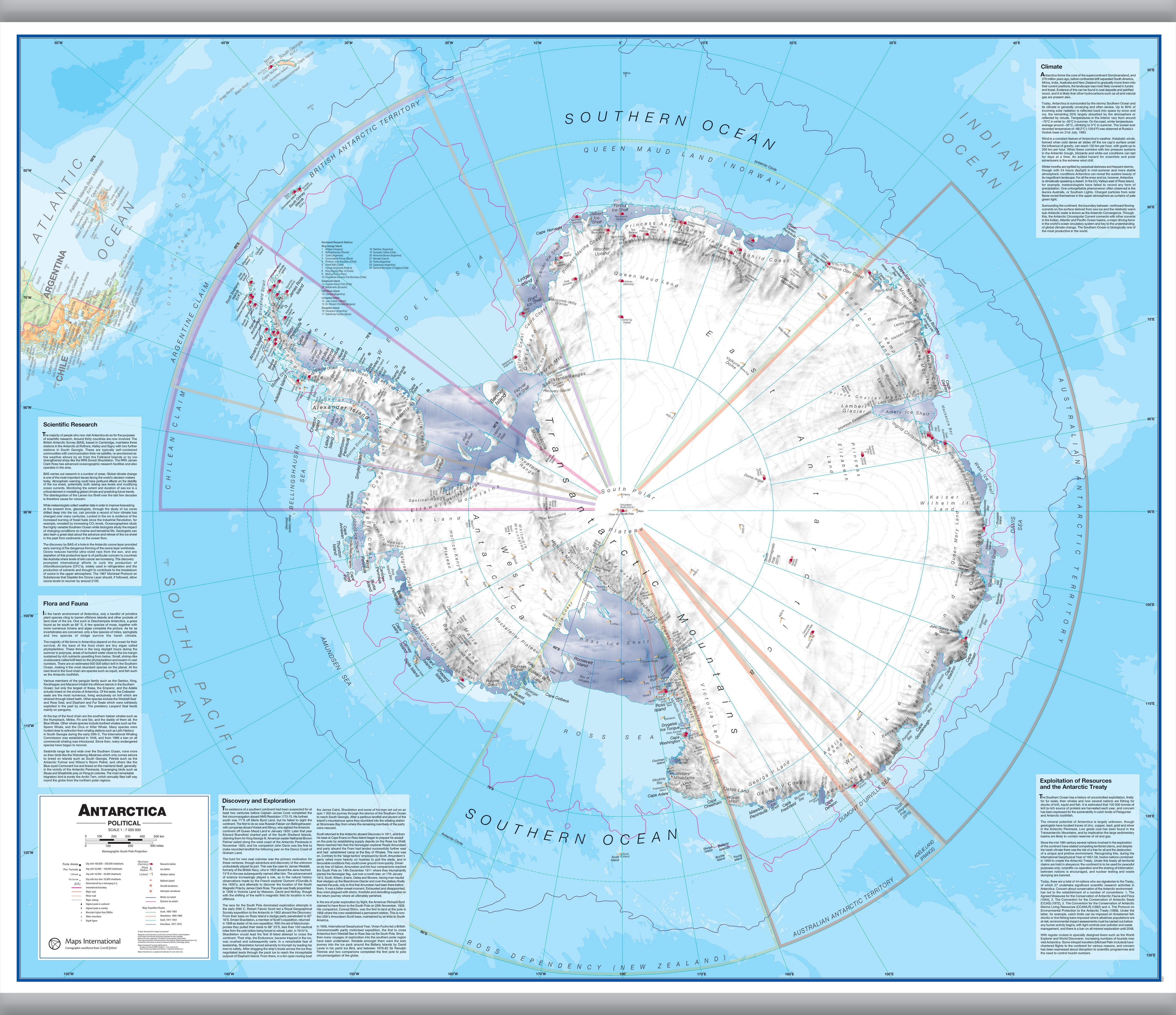 CT00015_L_LAMHB - Antarctica Wall Map Political