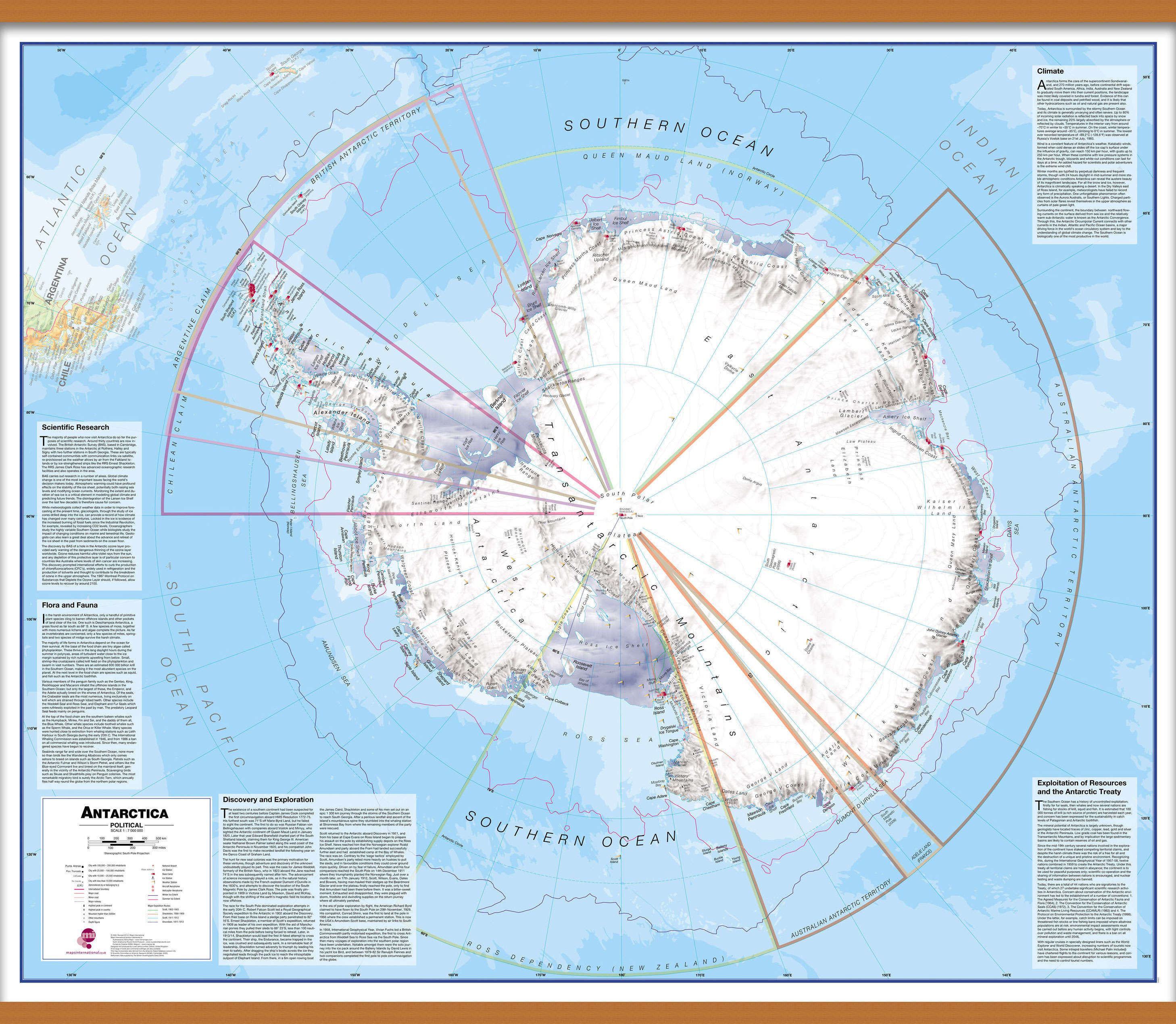 CT00015_L_CWDHB - Antarctica Wall Map Political