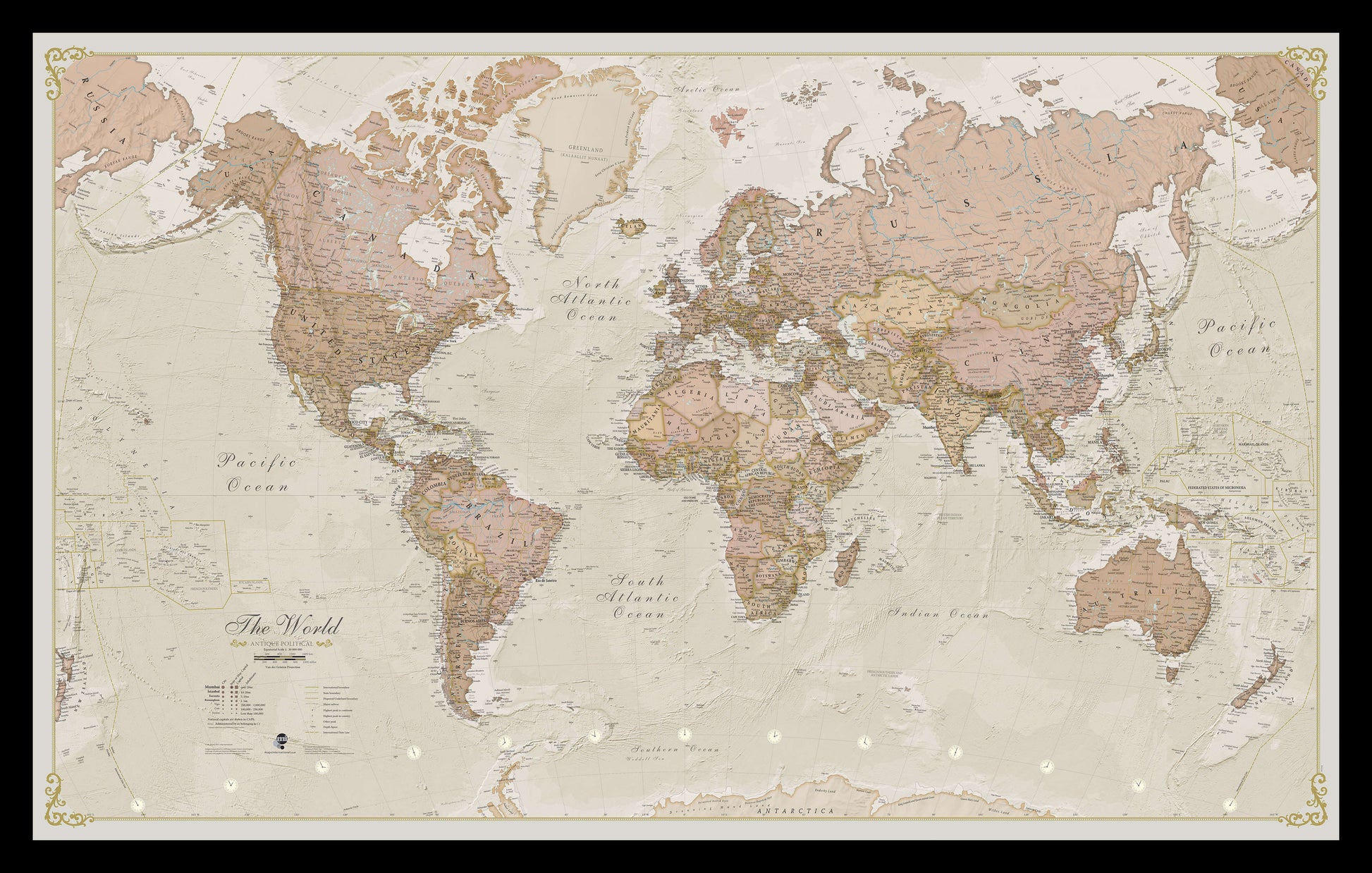 WM01164_M_PINBL - Vintage Map of the World