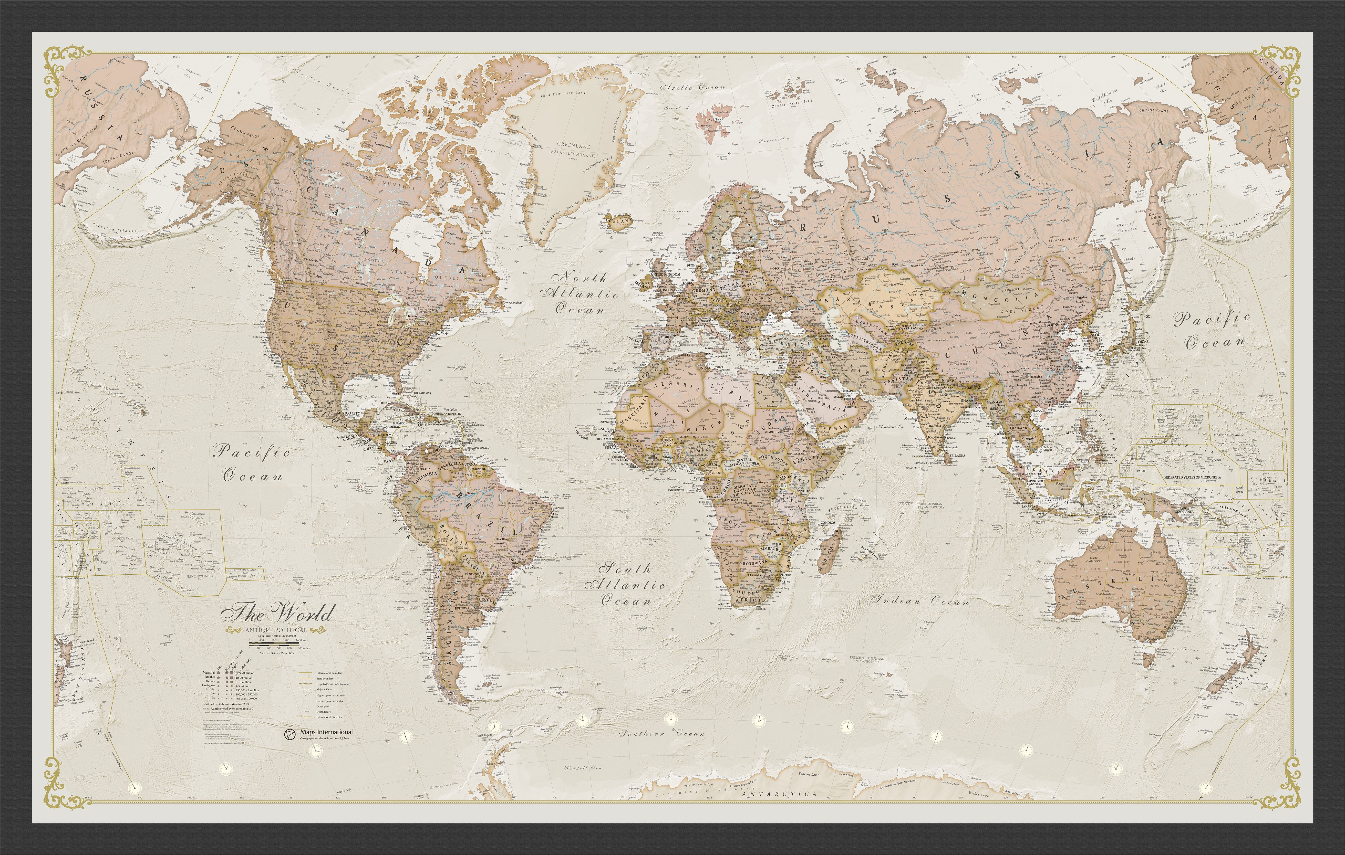 WM01164_L_WDBLA - Vintage Map of the World