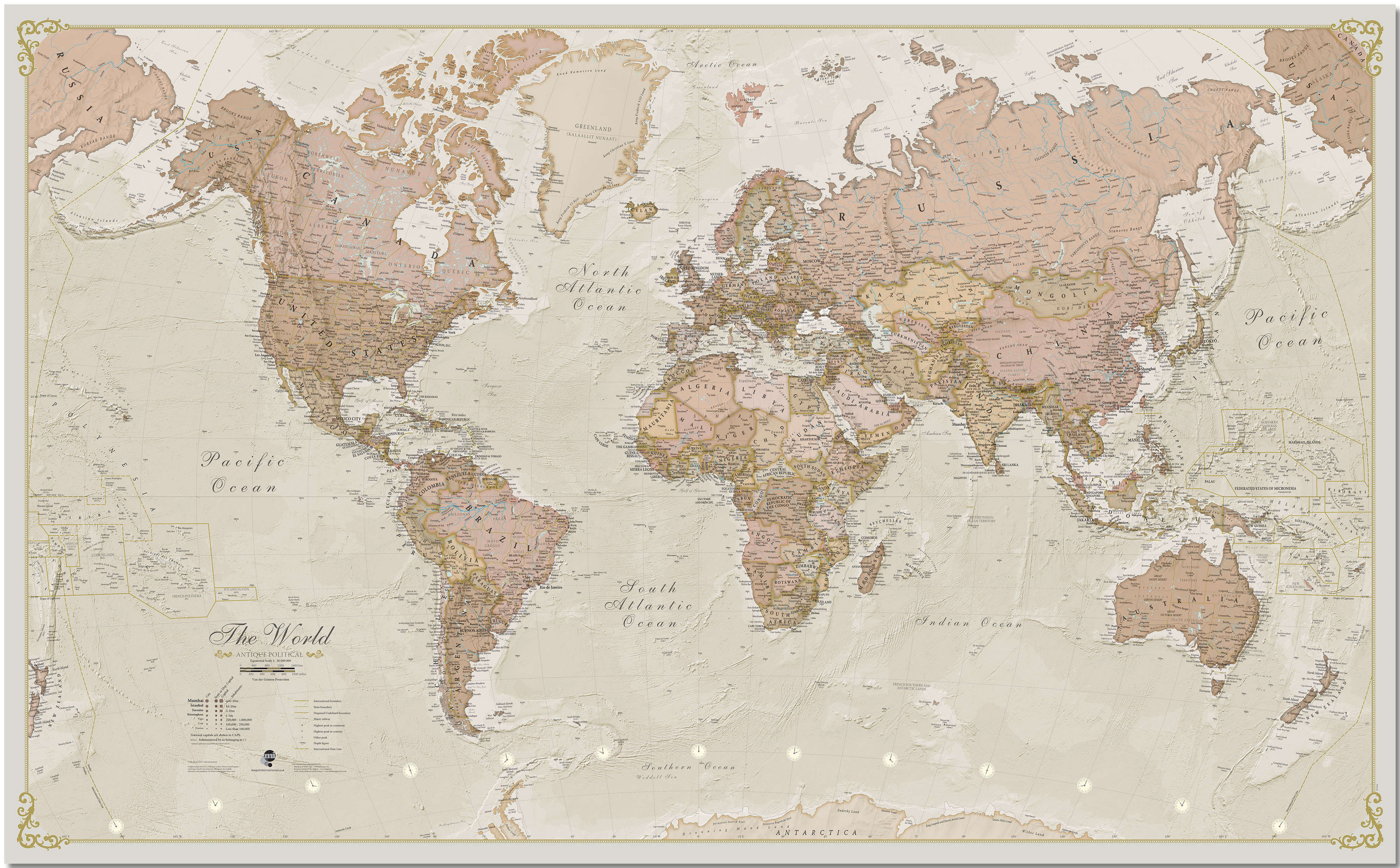 WM01164_M_PNBRD - Vintage Map of the World