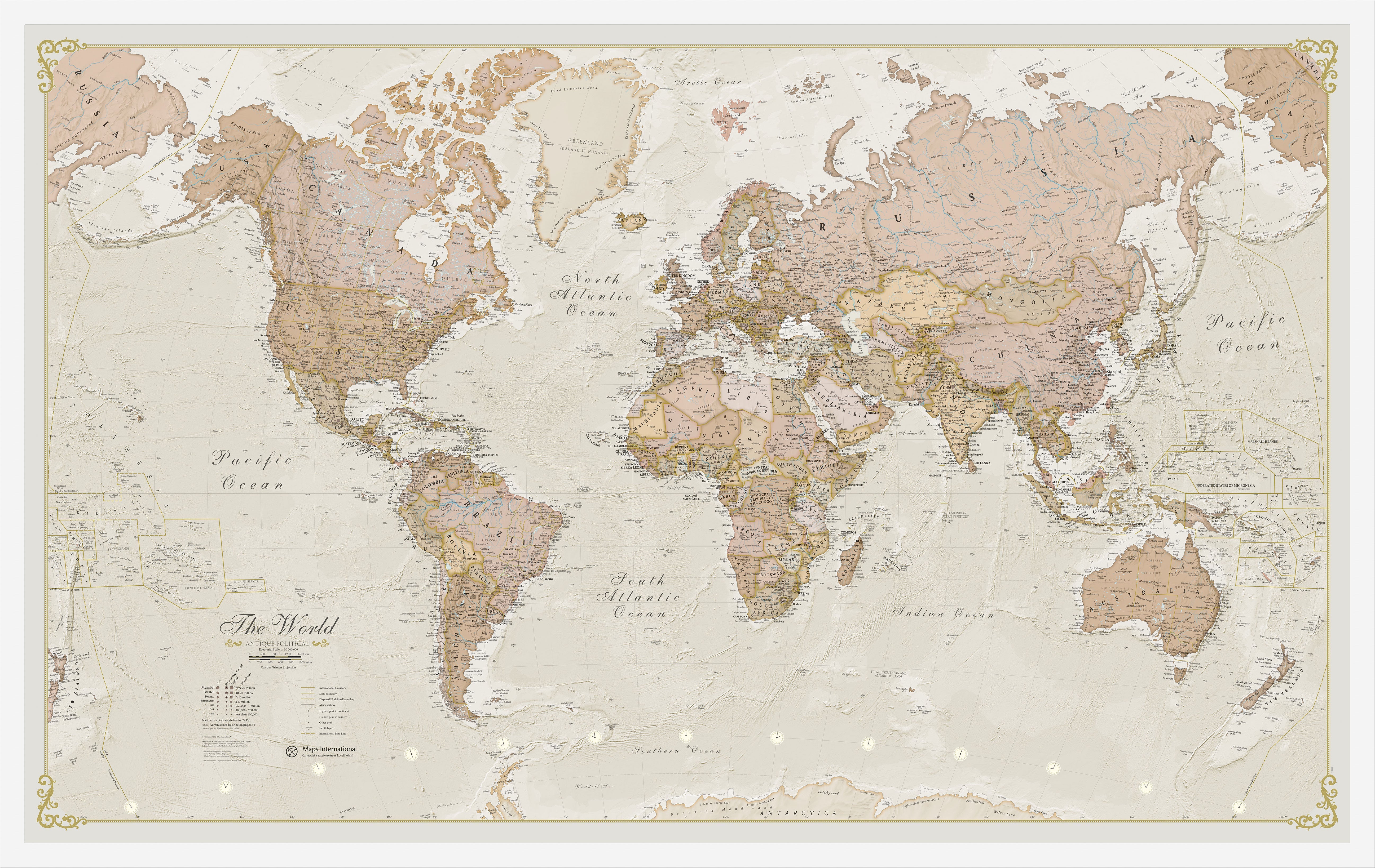 WM01164_M_WDWHI - Vintage Map of the World