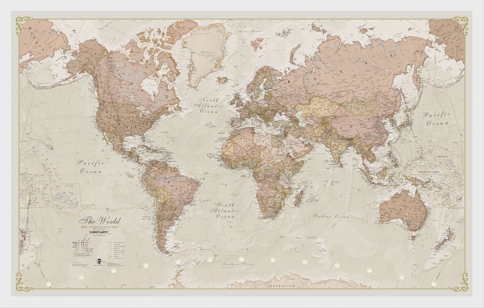 WM01164_M_WDWHI - Vintage Map of the World