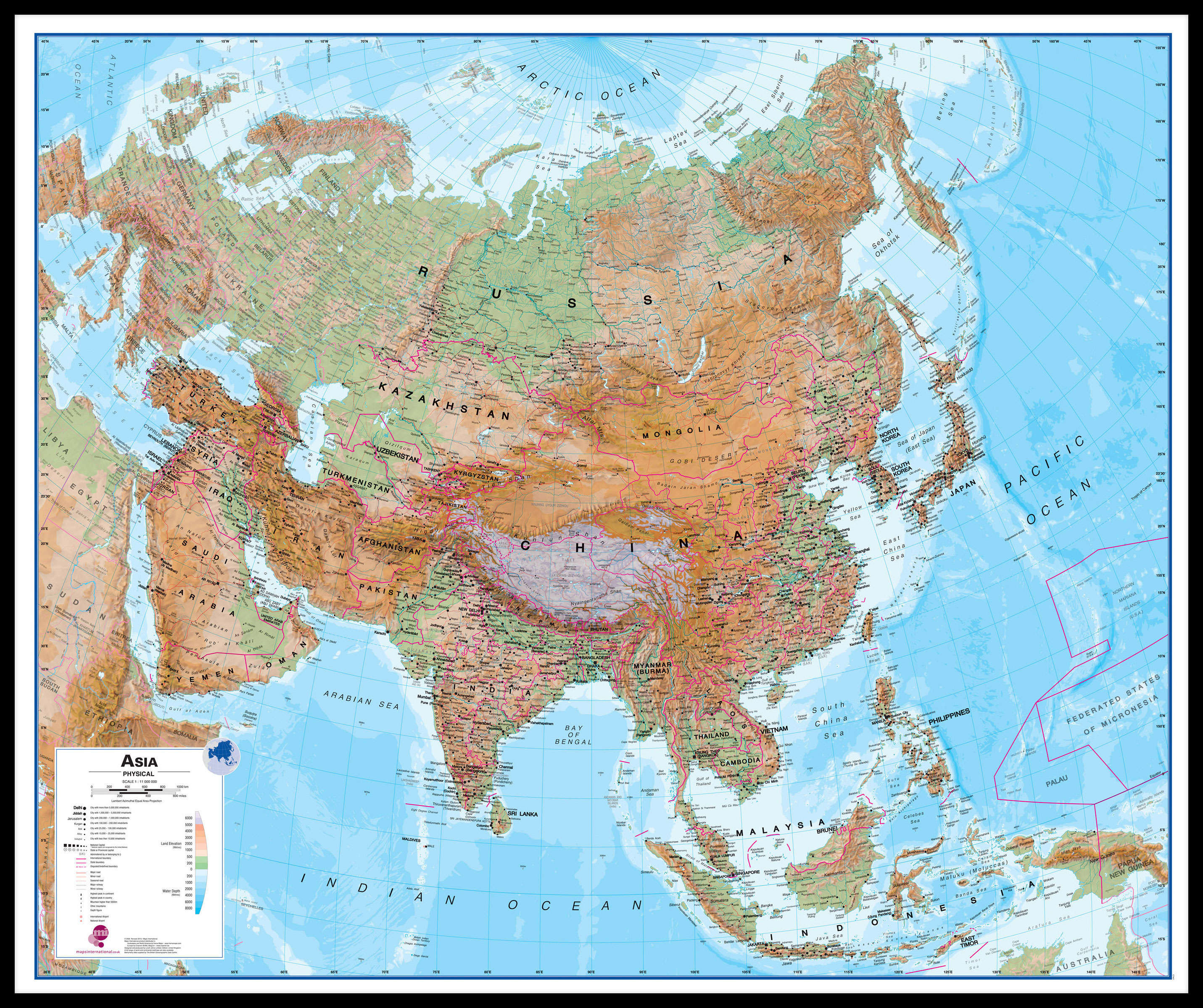 CT00407_L_LBDBL - Asia Wall Map Physical
