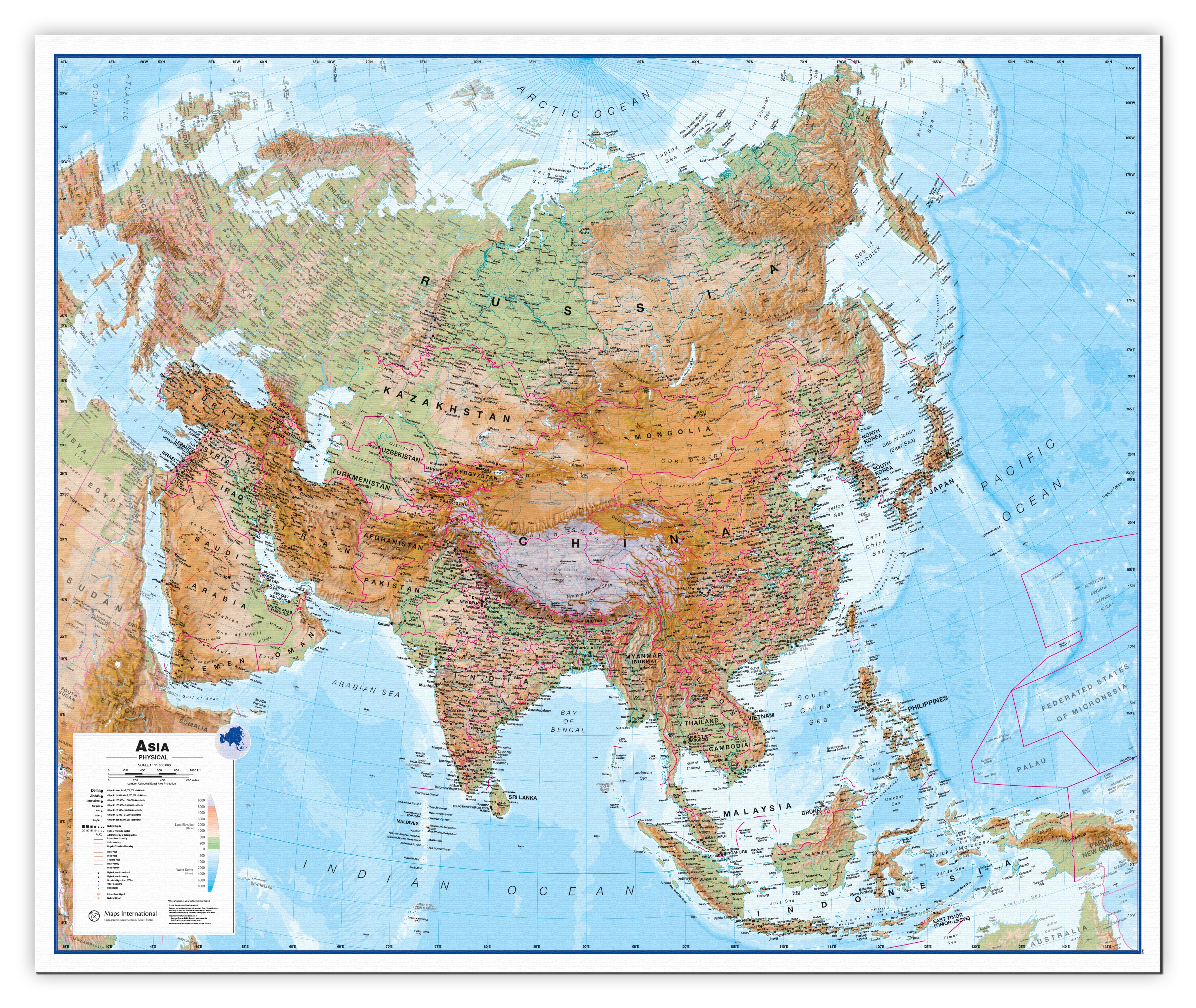 CT00407_L_CANVA - Asia Wall Map Physical