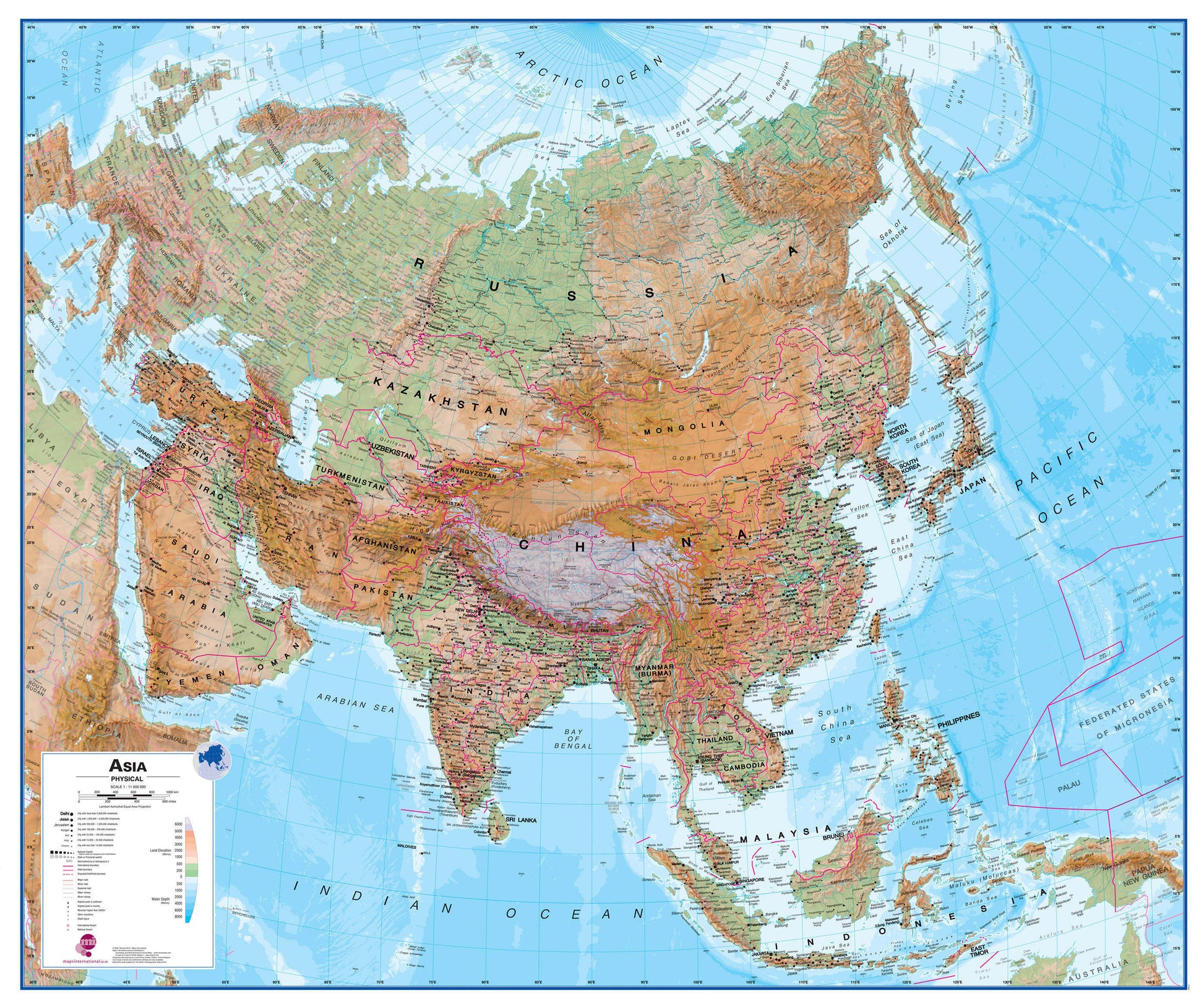 CT00407_L_LAMIN - Asia Wall Map Physical