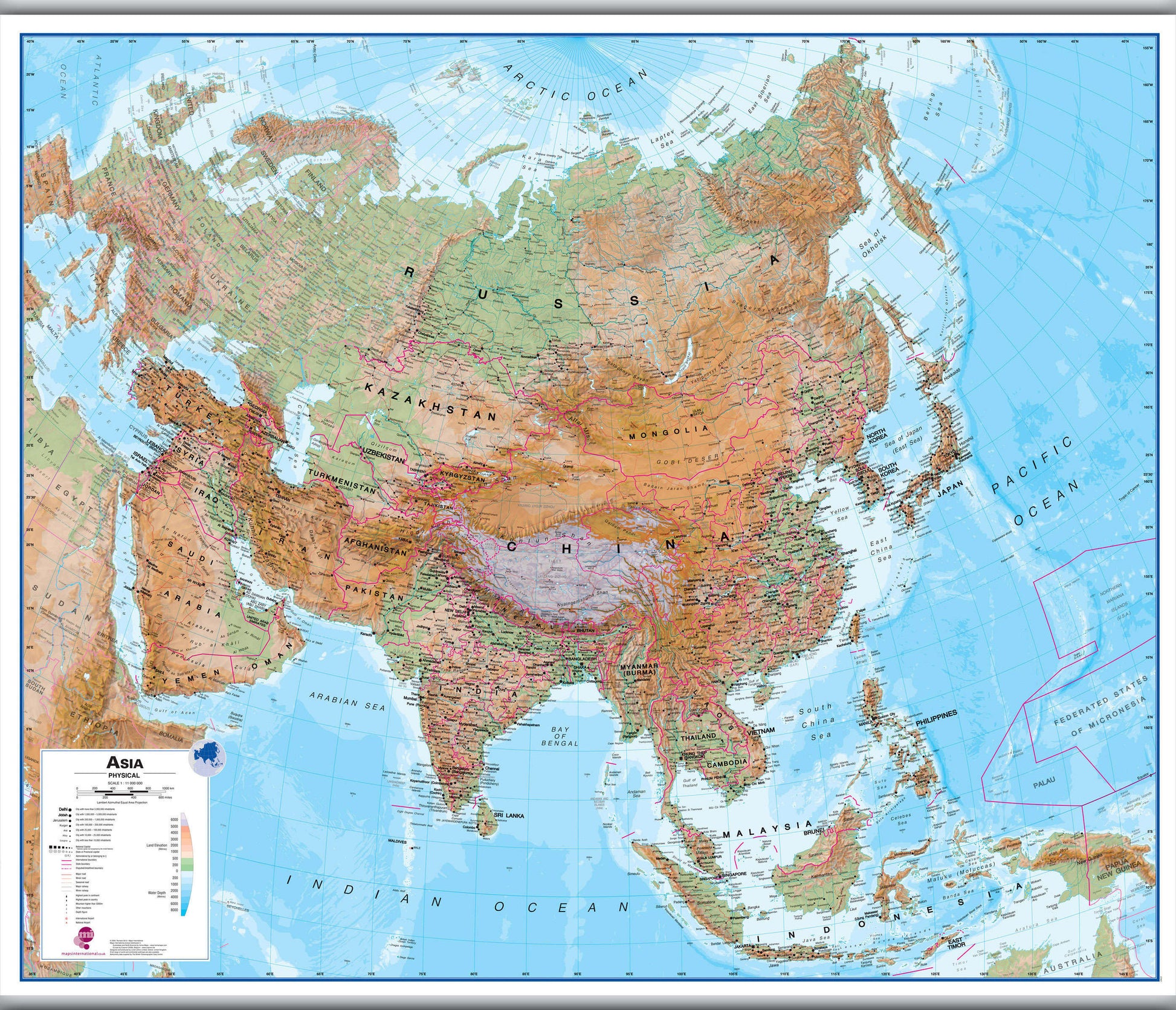 CT00407_L_CANHB - Asia Wall Map Physical