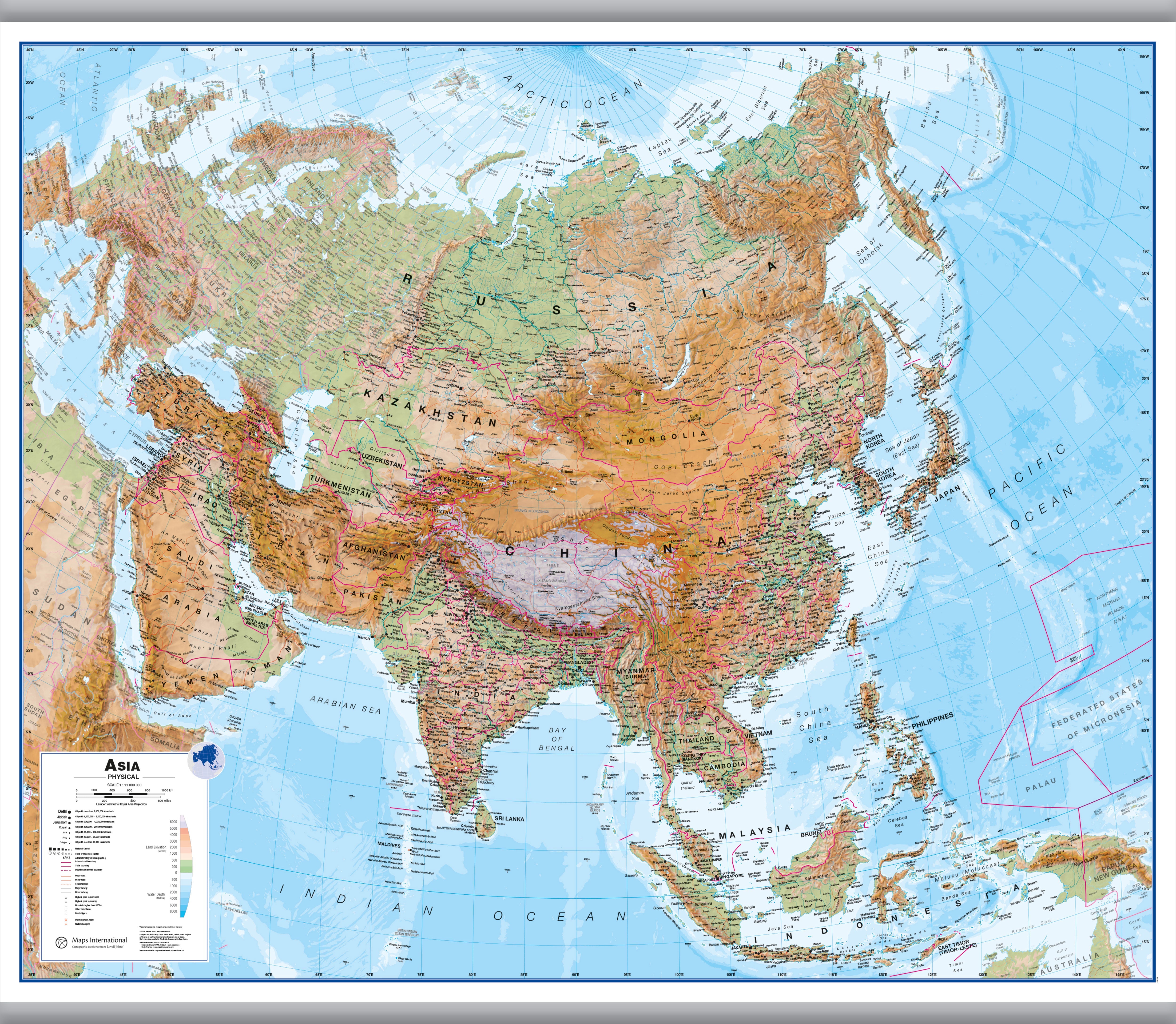 CT00407_L_LAMHB - Asia Wall Map Physical