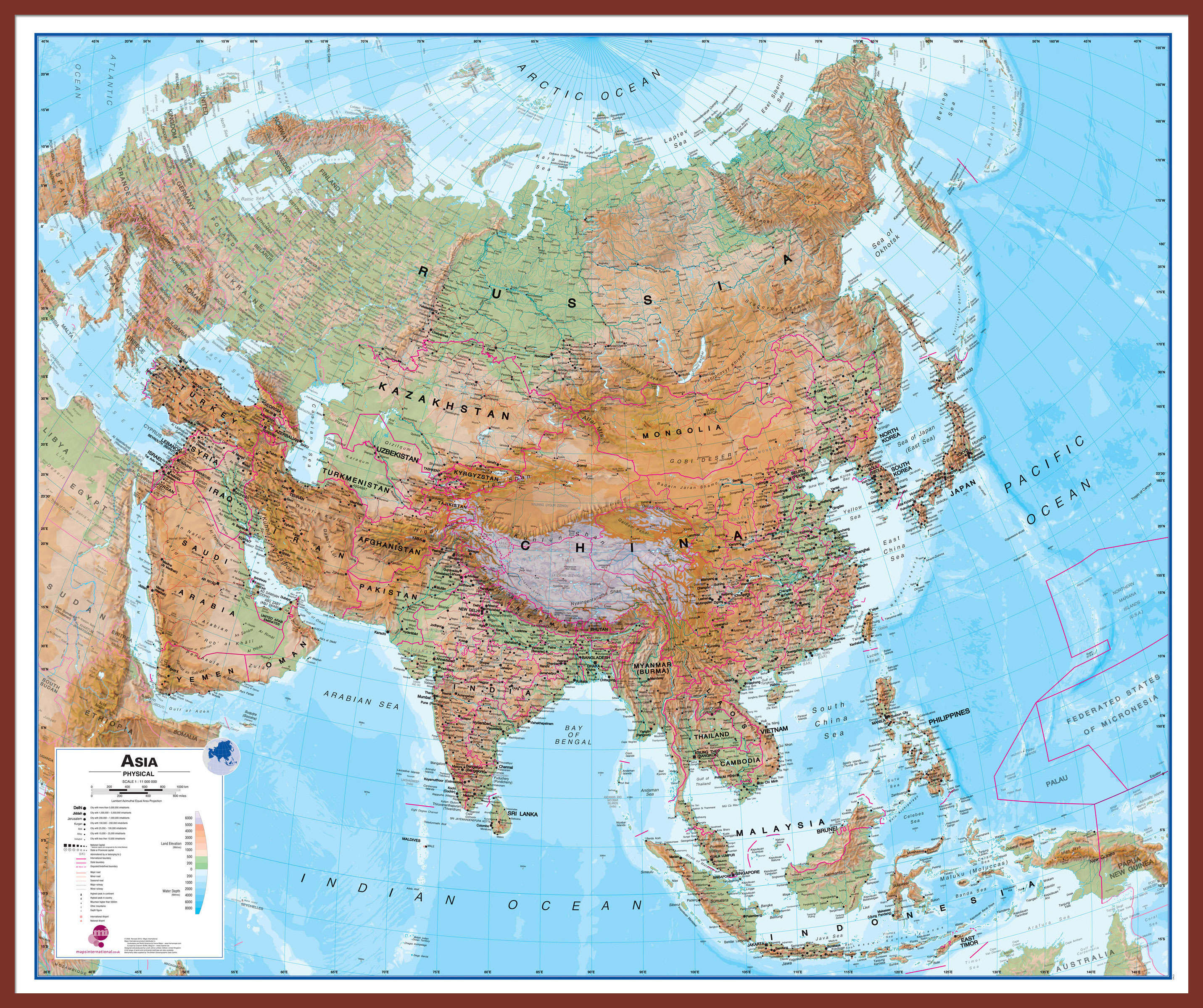 CT00407_L_LBDOK - Asia Wall Map Physical