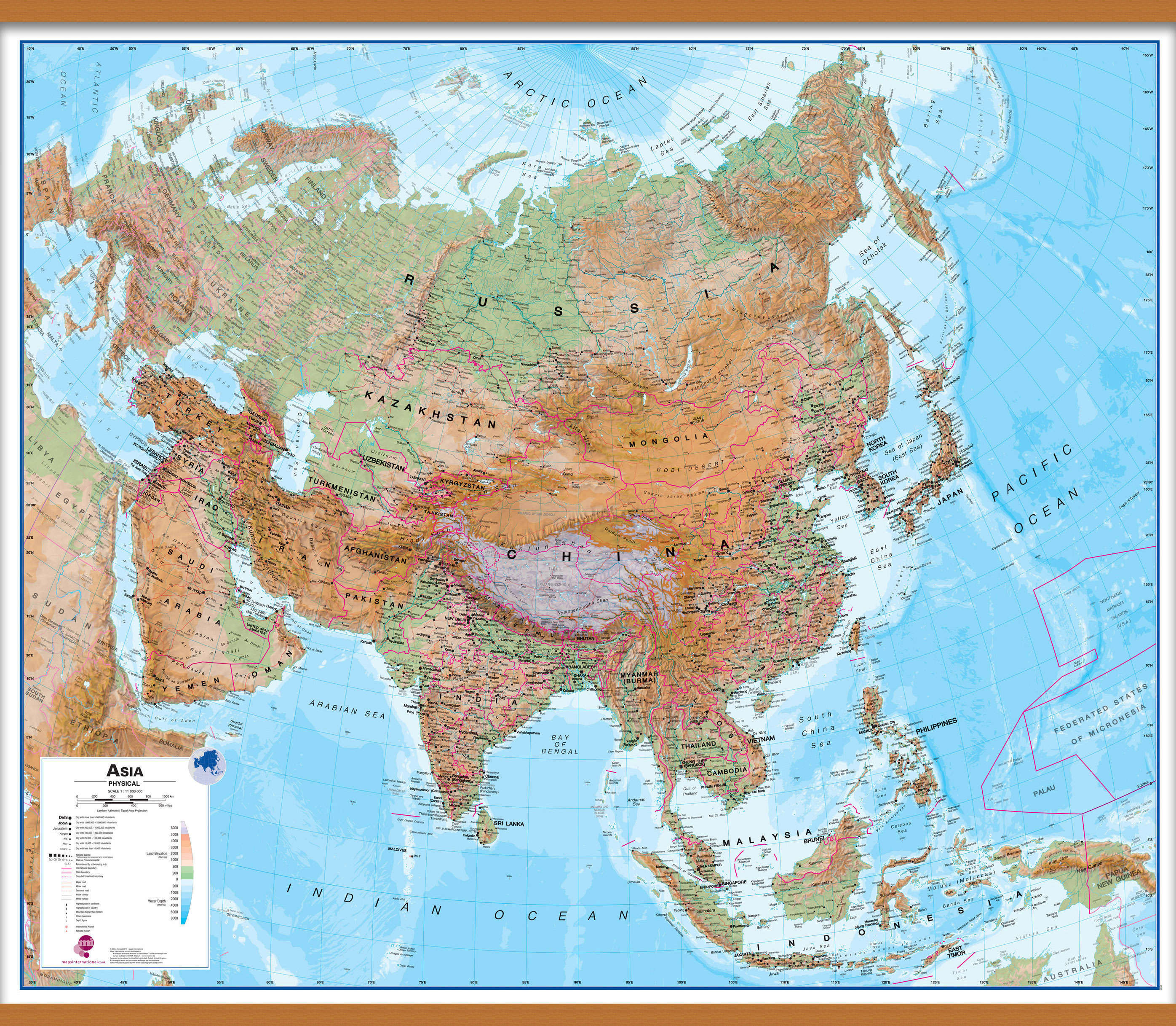 CT00407_L_LWDHB - Asia Wall Map Physical
