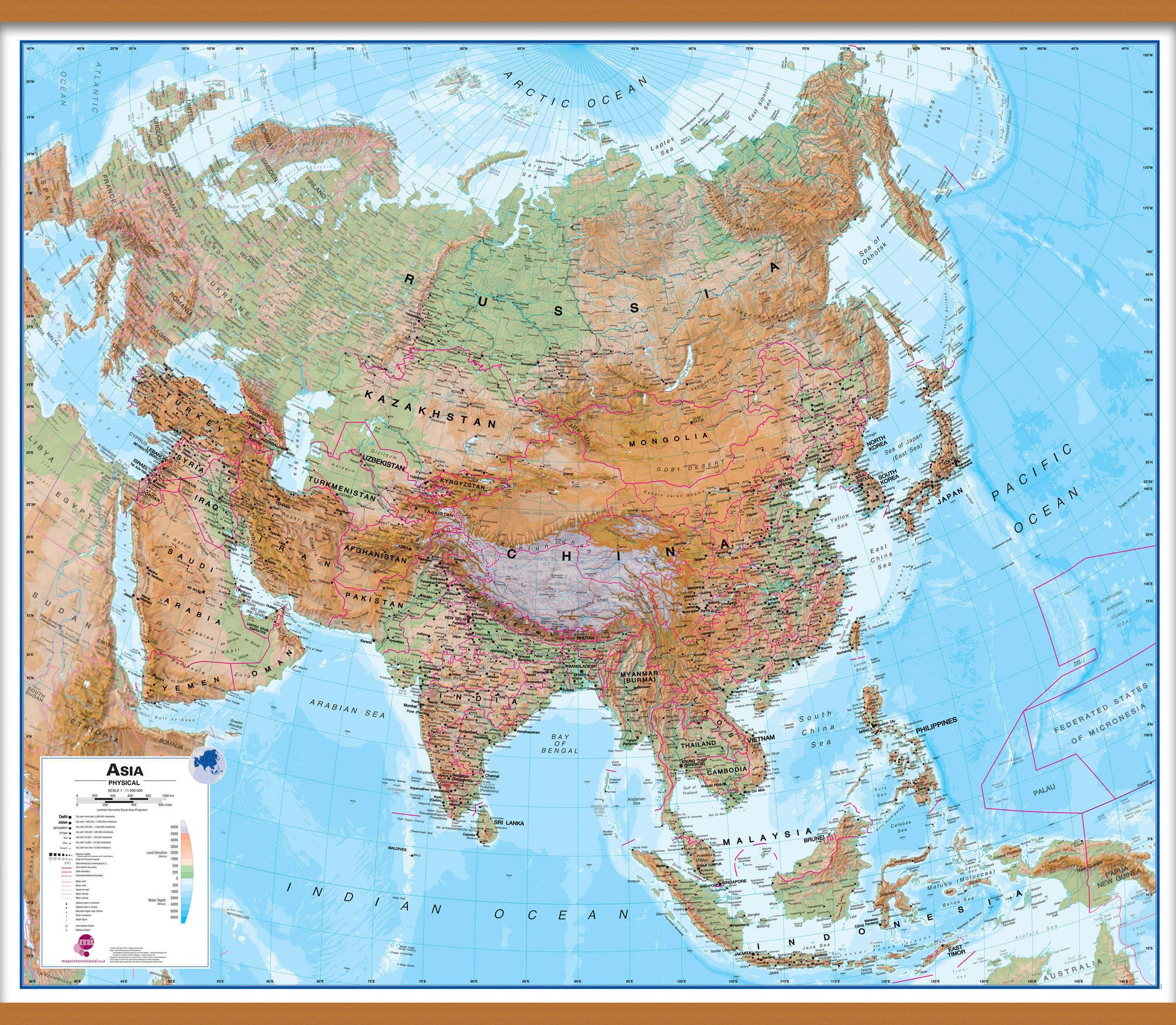 CT00407_H_LWDHB - Asia Wall Map Physical