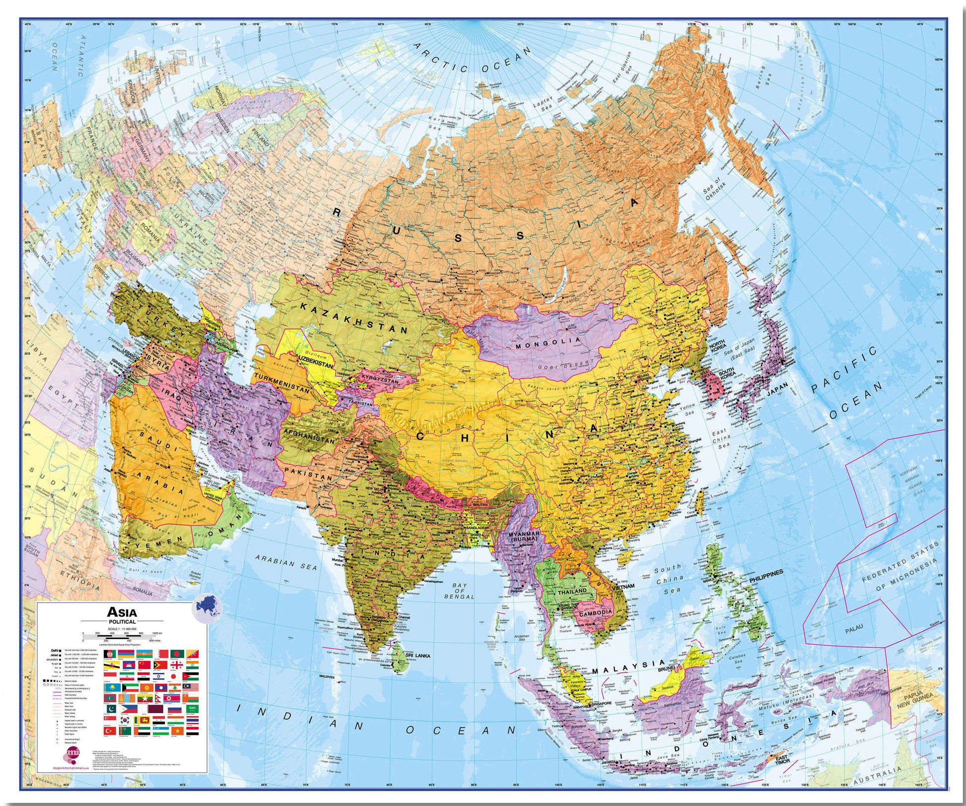 CT00016_H_LMBRD - Asia Wall Map Political