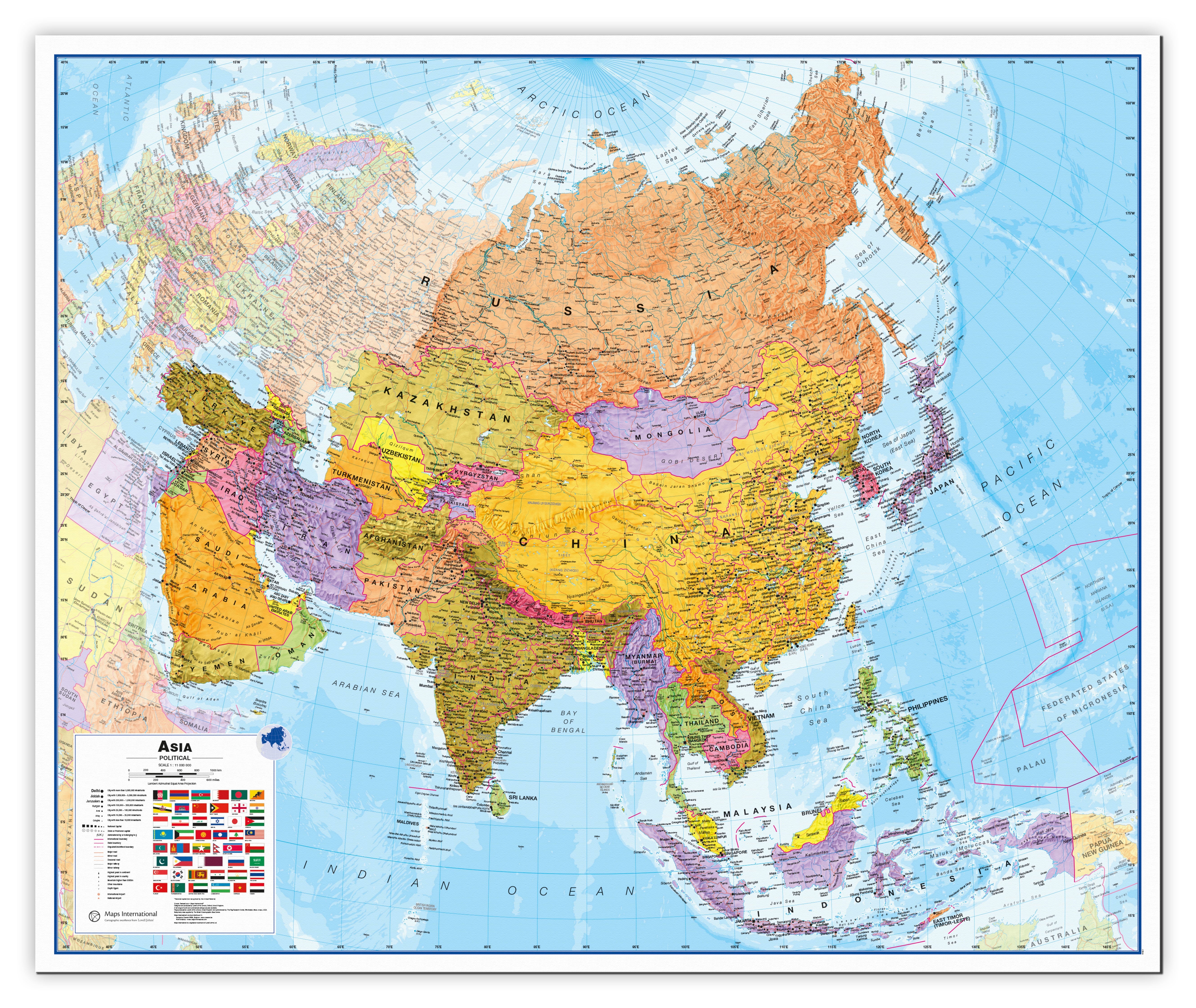 CT00016_L_CANVA - Asia Wall Map Political