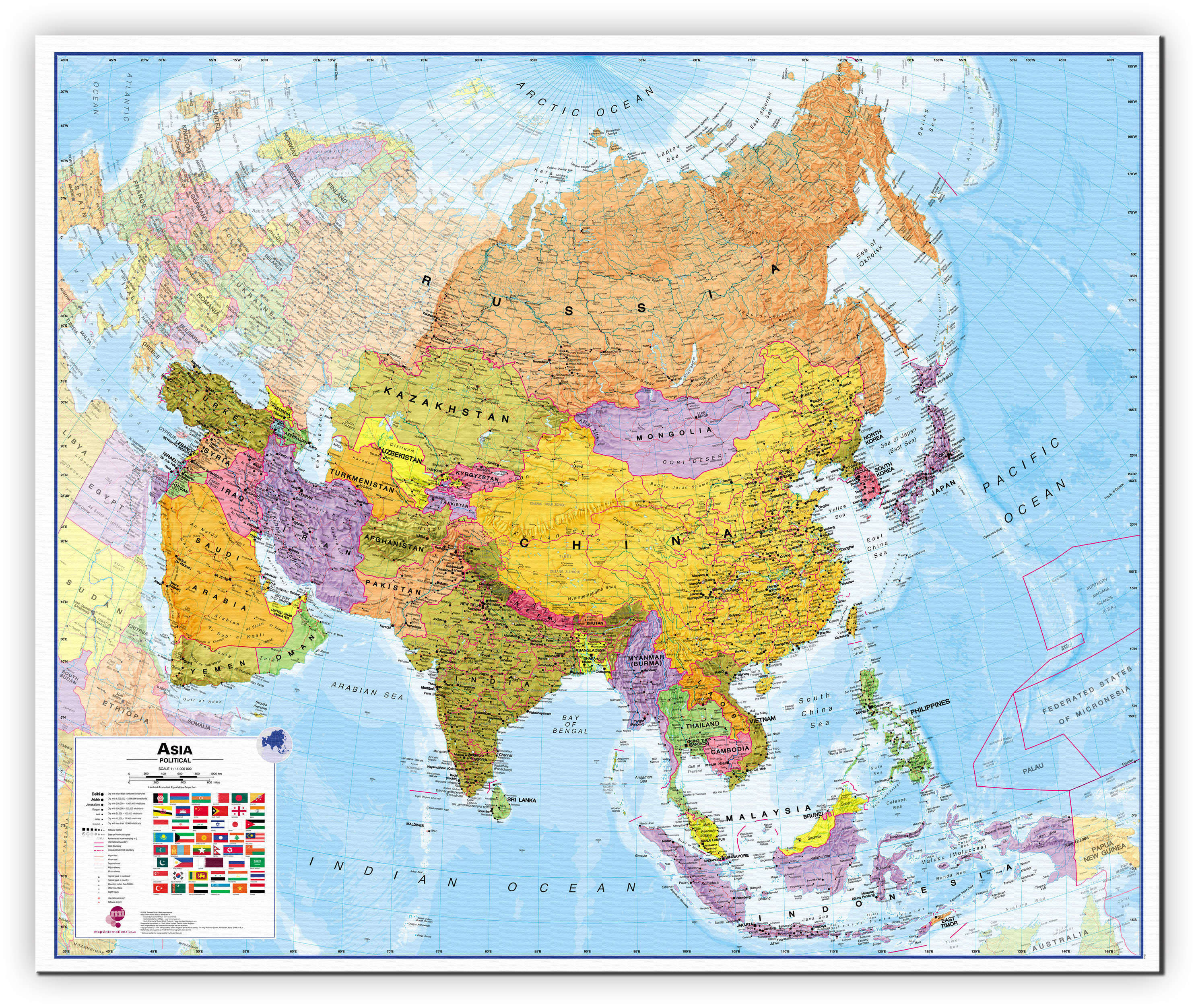 CT00016_L_CANVA - Asia Wall Map Political