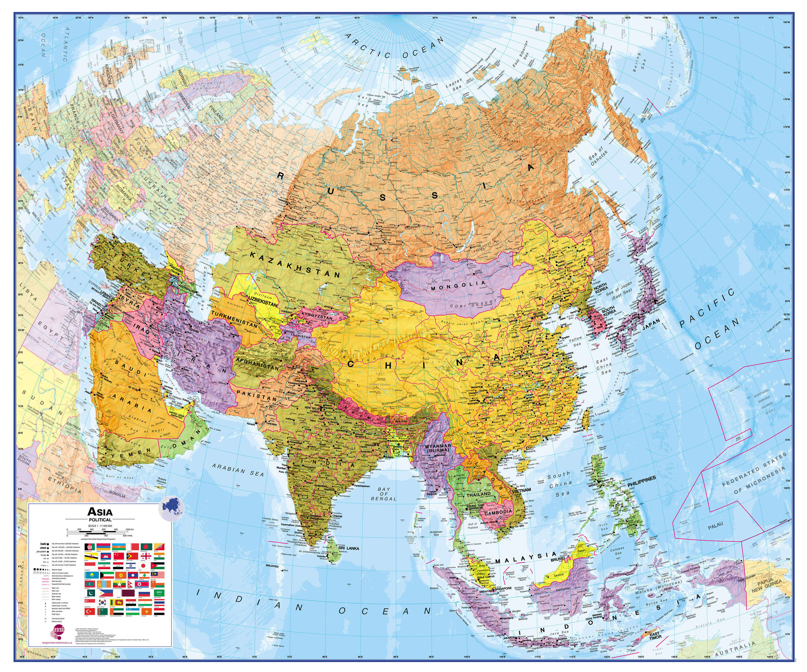 CT00016_H_PAPER - Asia Wall Map Political