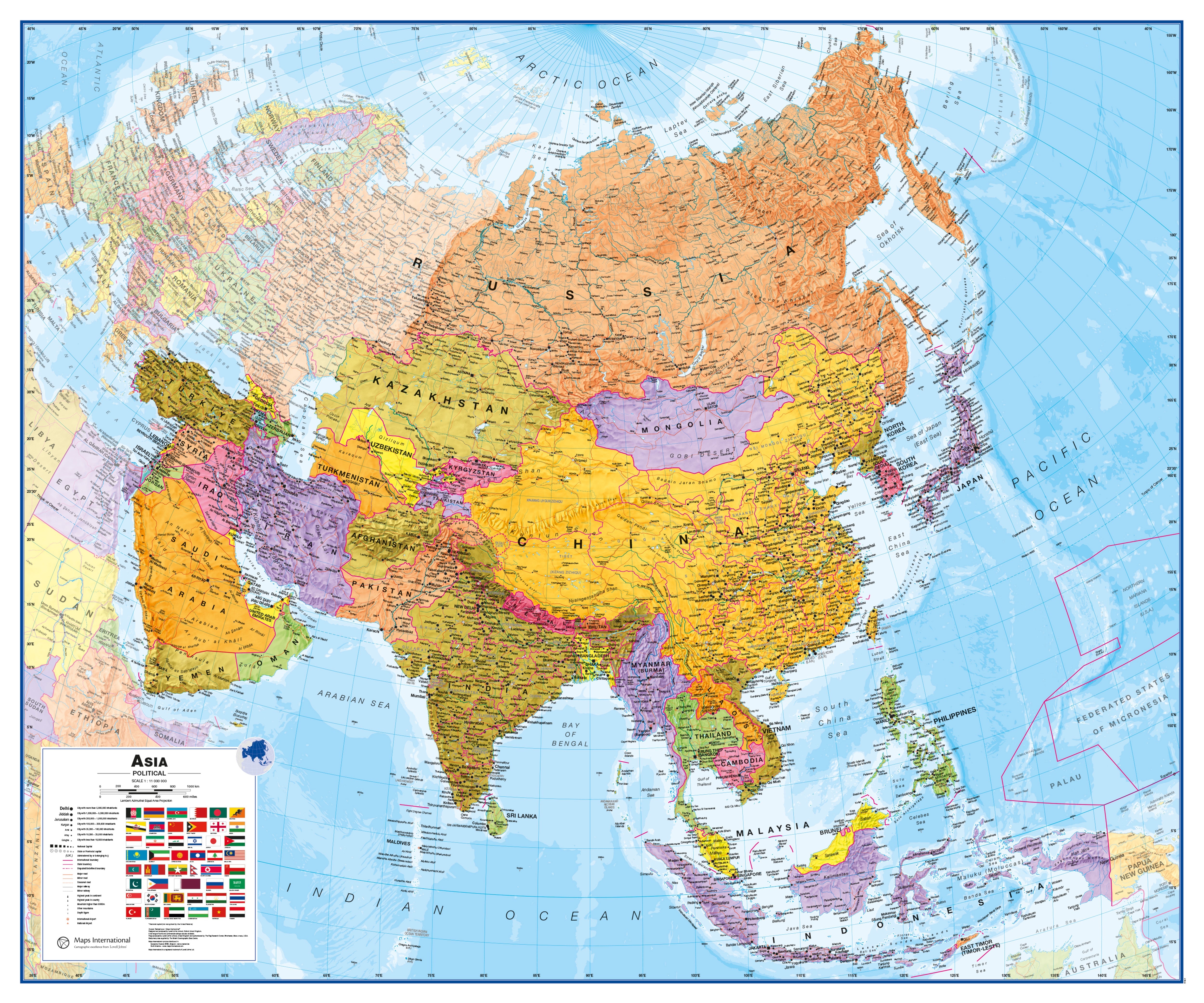 CT00016_H_LAMIN - Asia Wall Map Political