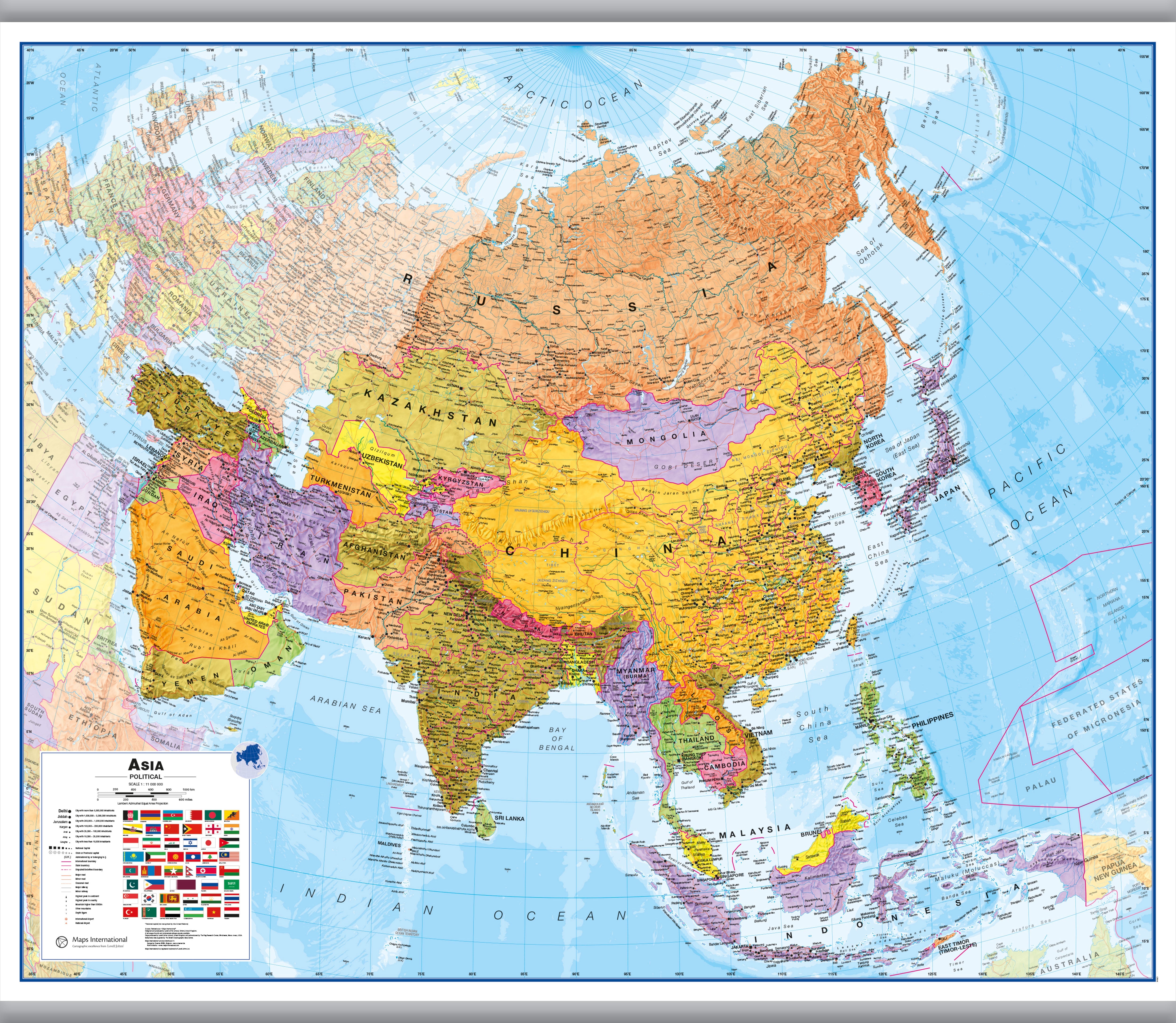 CT00016_L_LWDHB - Asia Wall Map Political