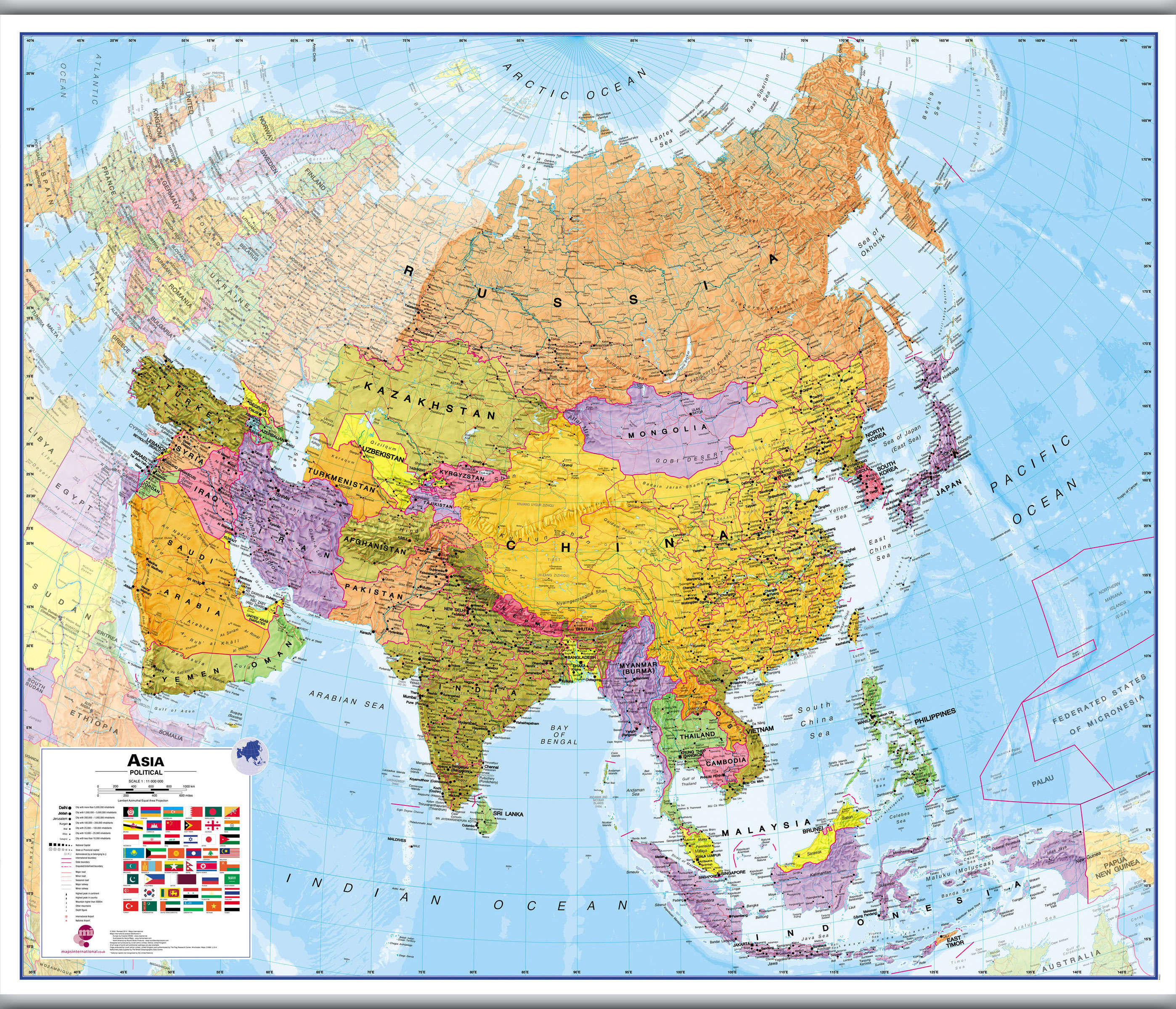 CT00016_H_LAMHB - Asia Wall Map Political