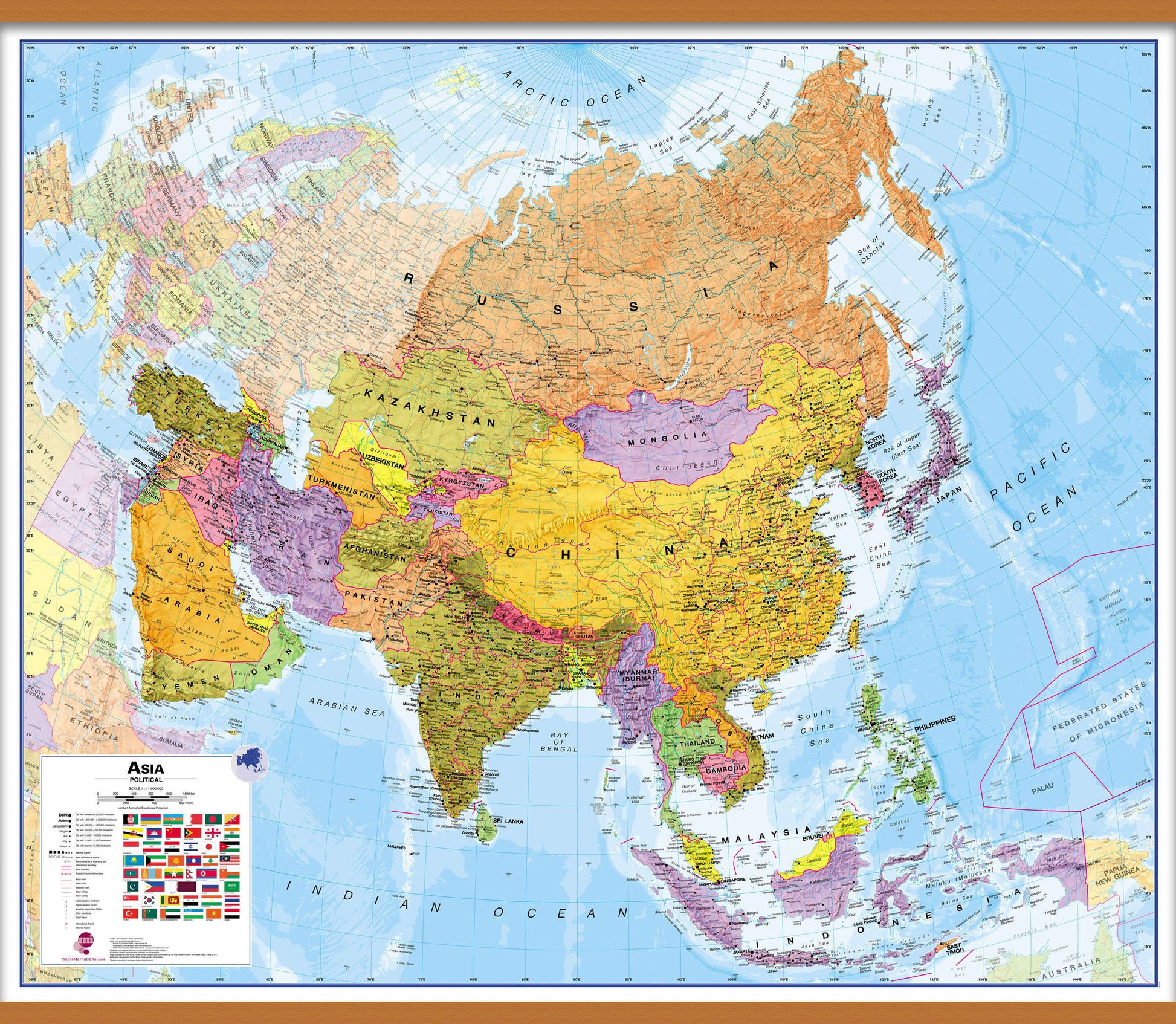 CT00016_H_LWDHB - Asia Wall Map Political