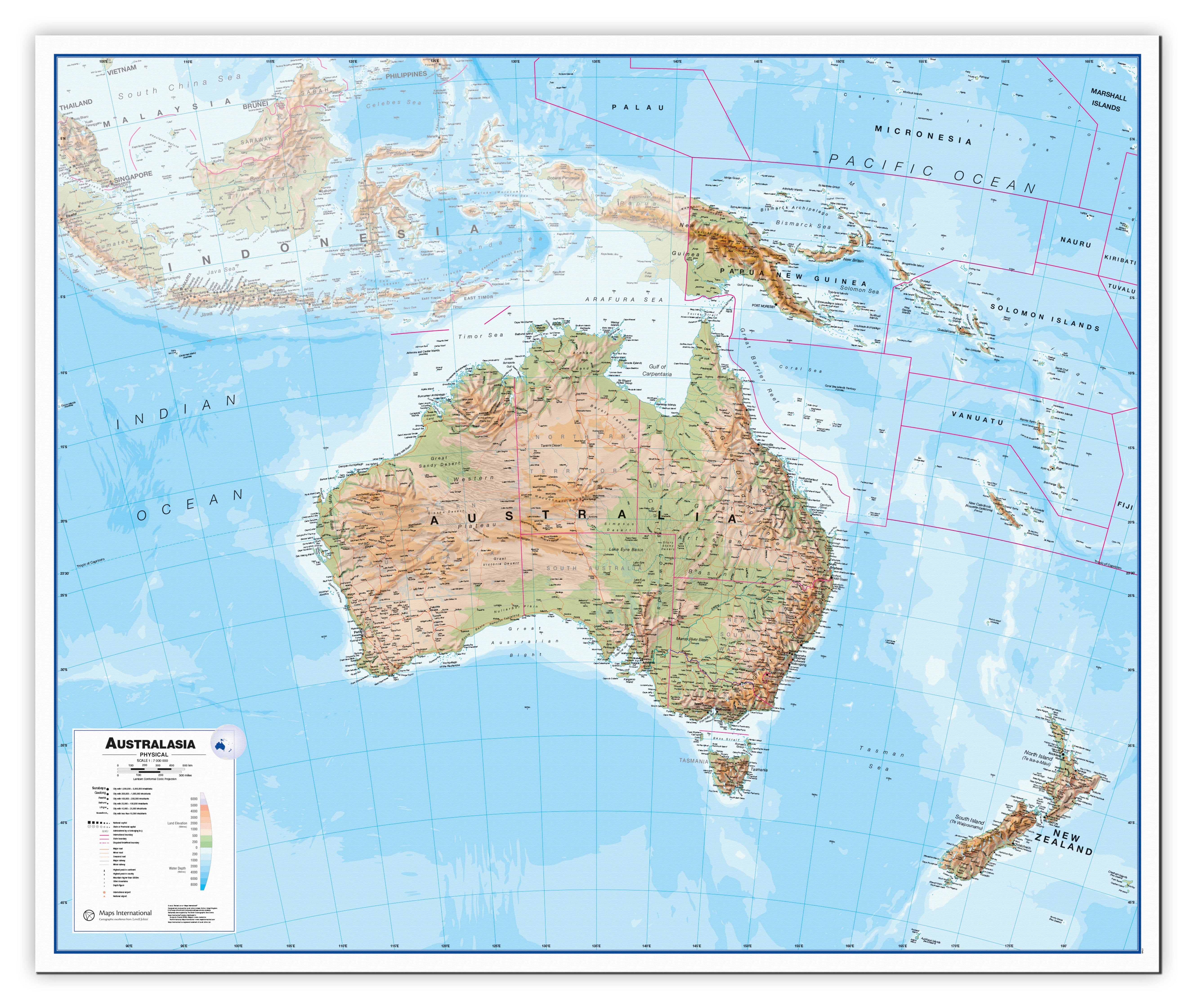 CT00408_L_CANVA - Australasia Wall Map Physical