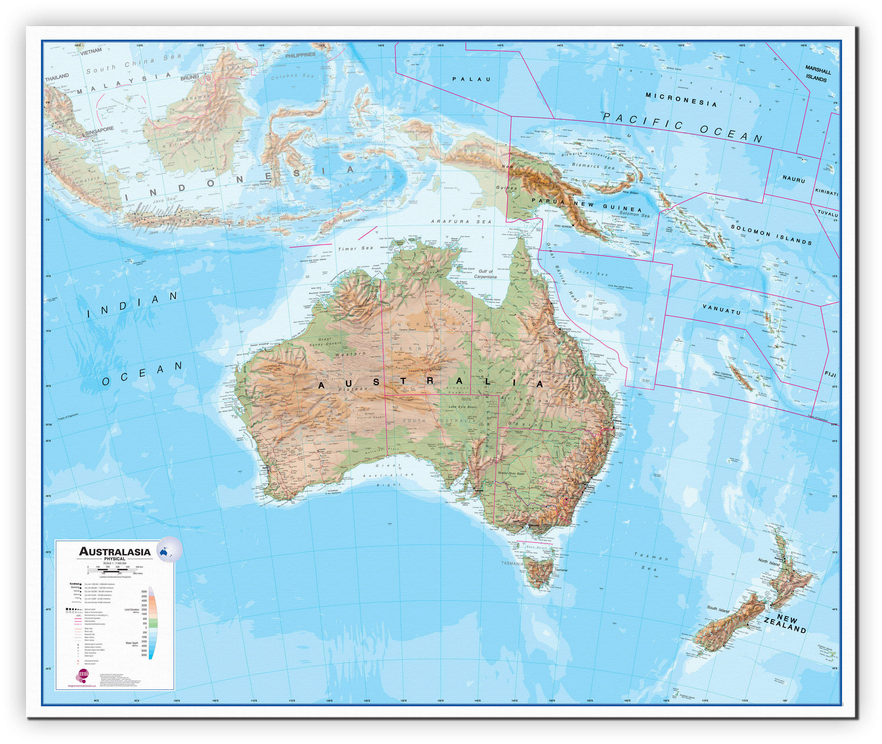 CT00408_L_CANVA - Australasia Wall Map Physical