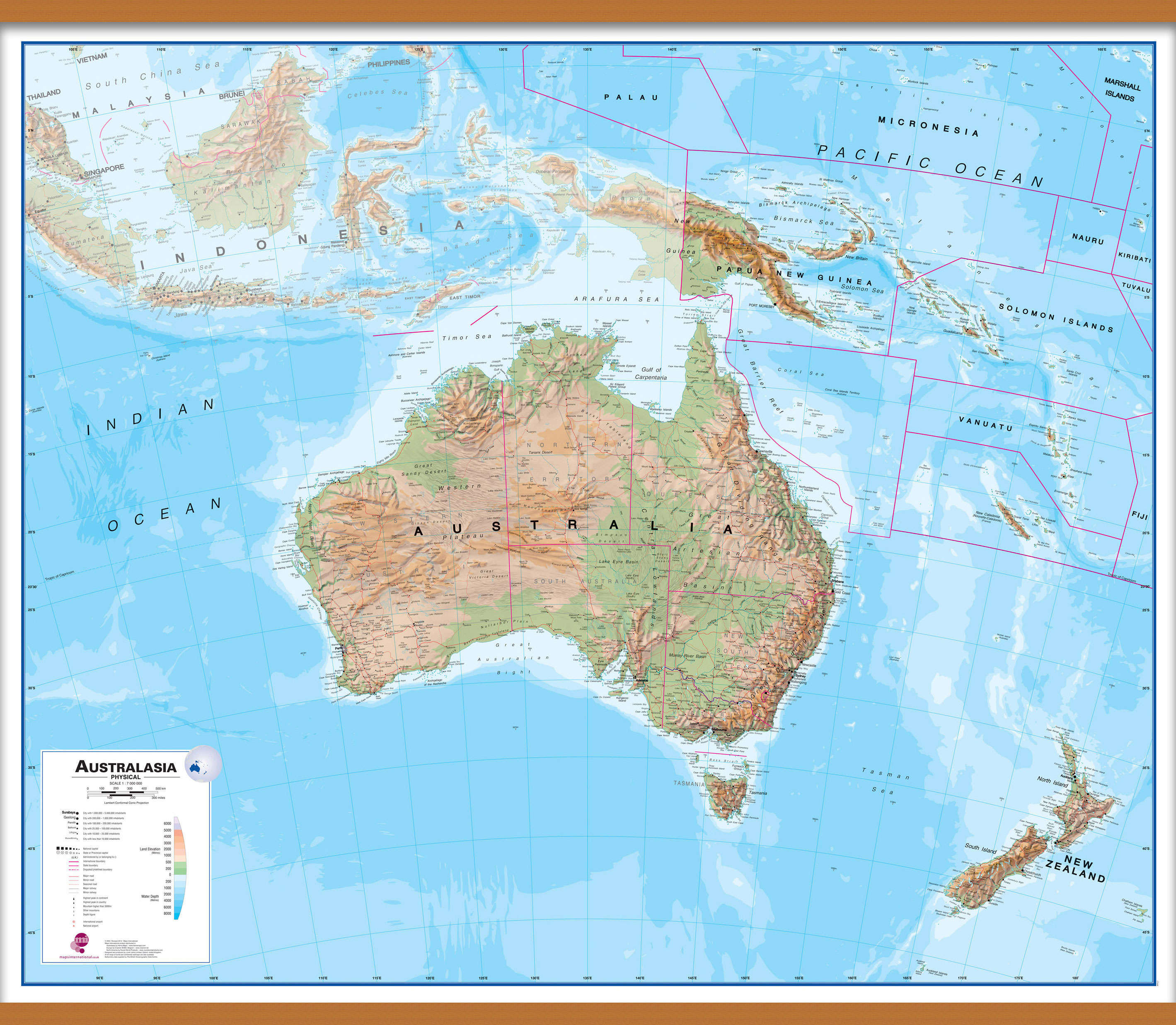 CT00408_L_CWDHB - Australasia Wall Map Physical